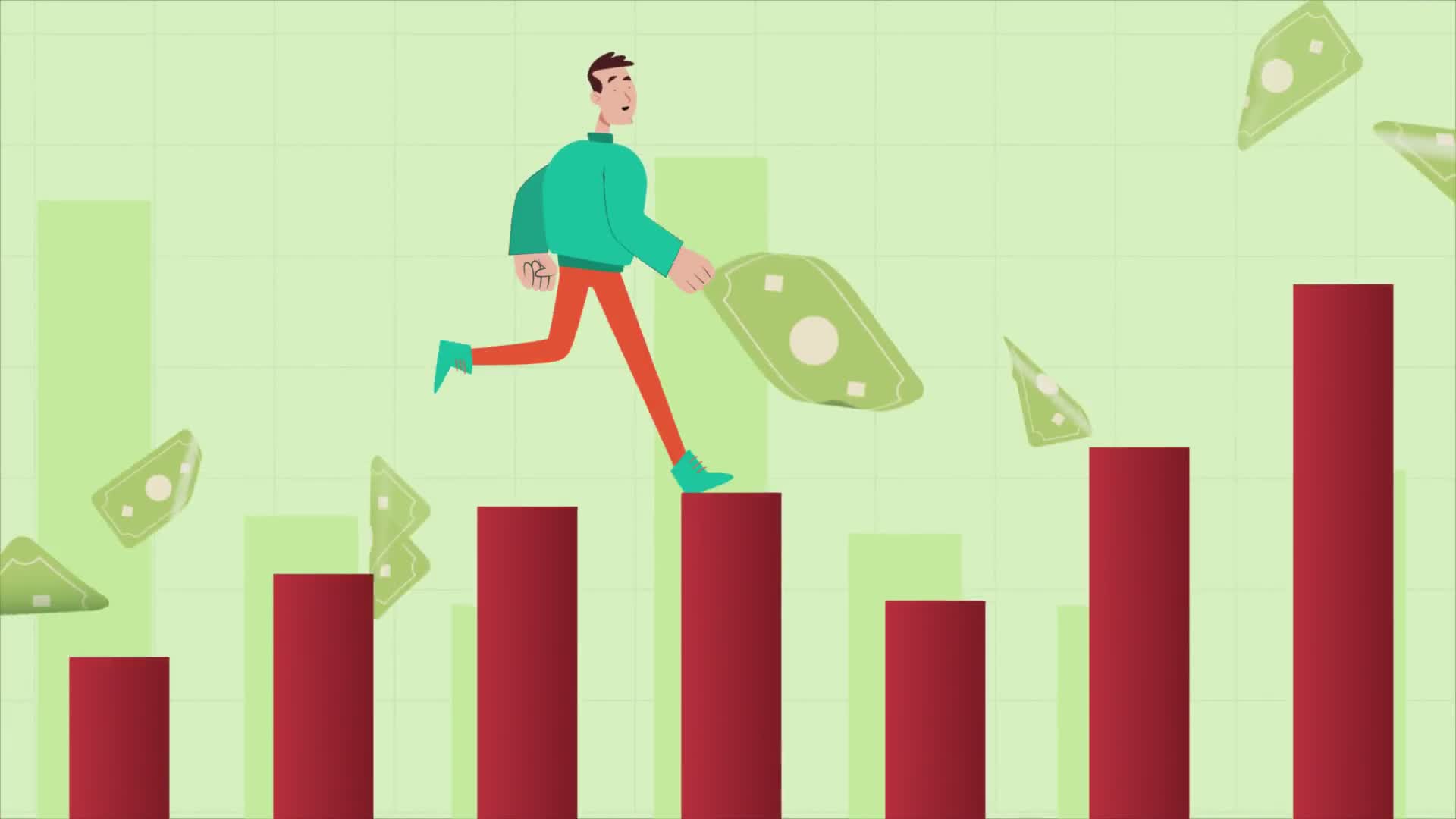 Man Running on Financial Charts