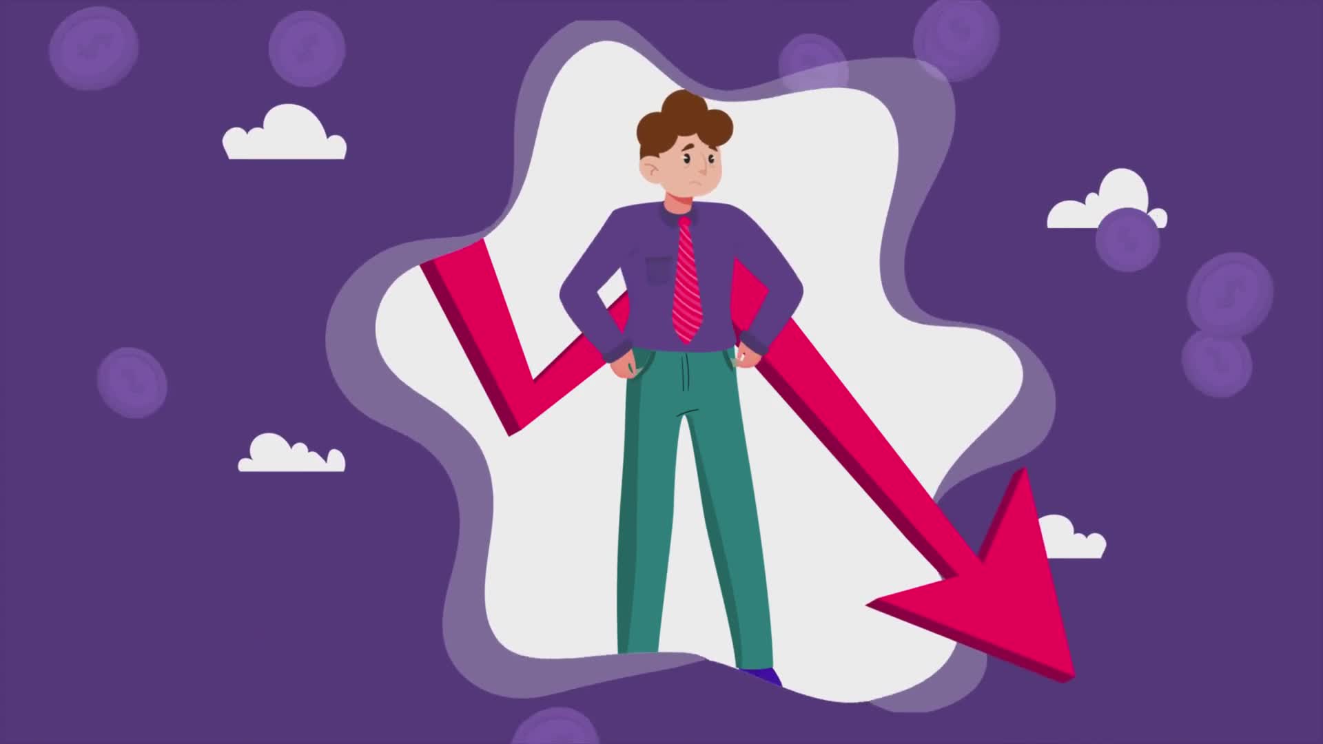 Man Showing His Empty Pockets And Running Out Of Money