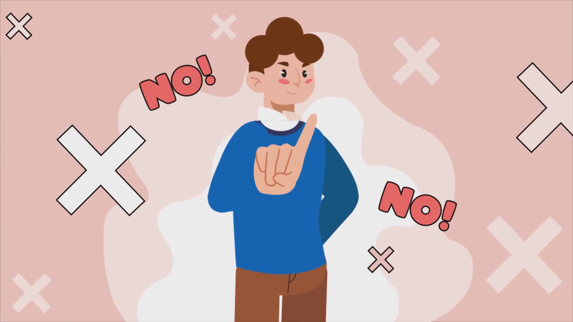 Man Showing No With His Finger