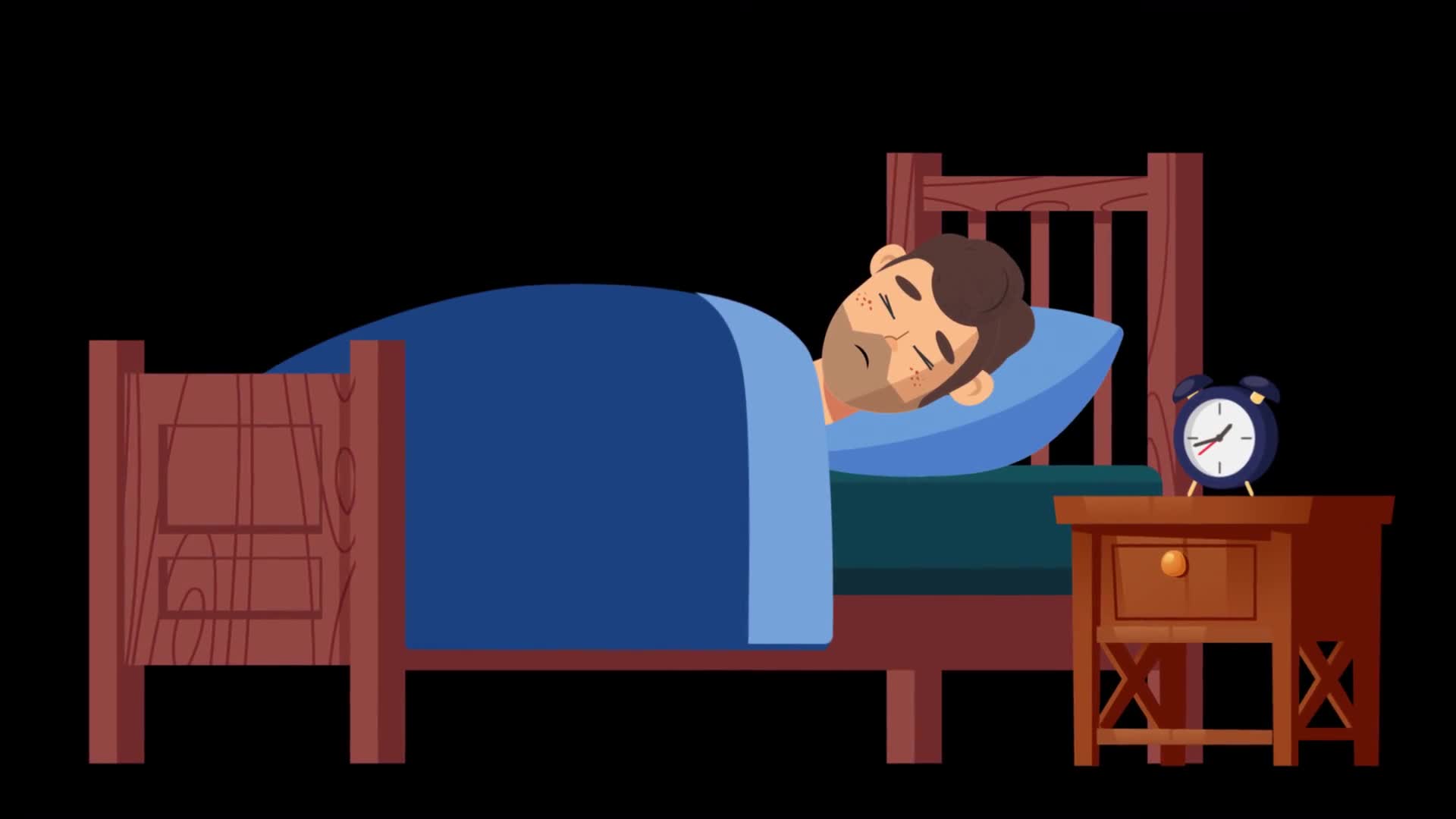 Man Sleeping in Bed Having Nightmares On Alpha