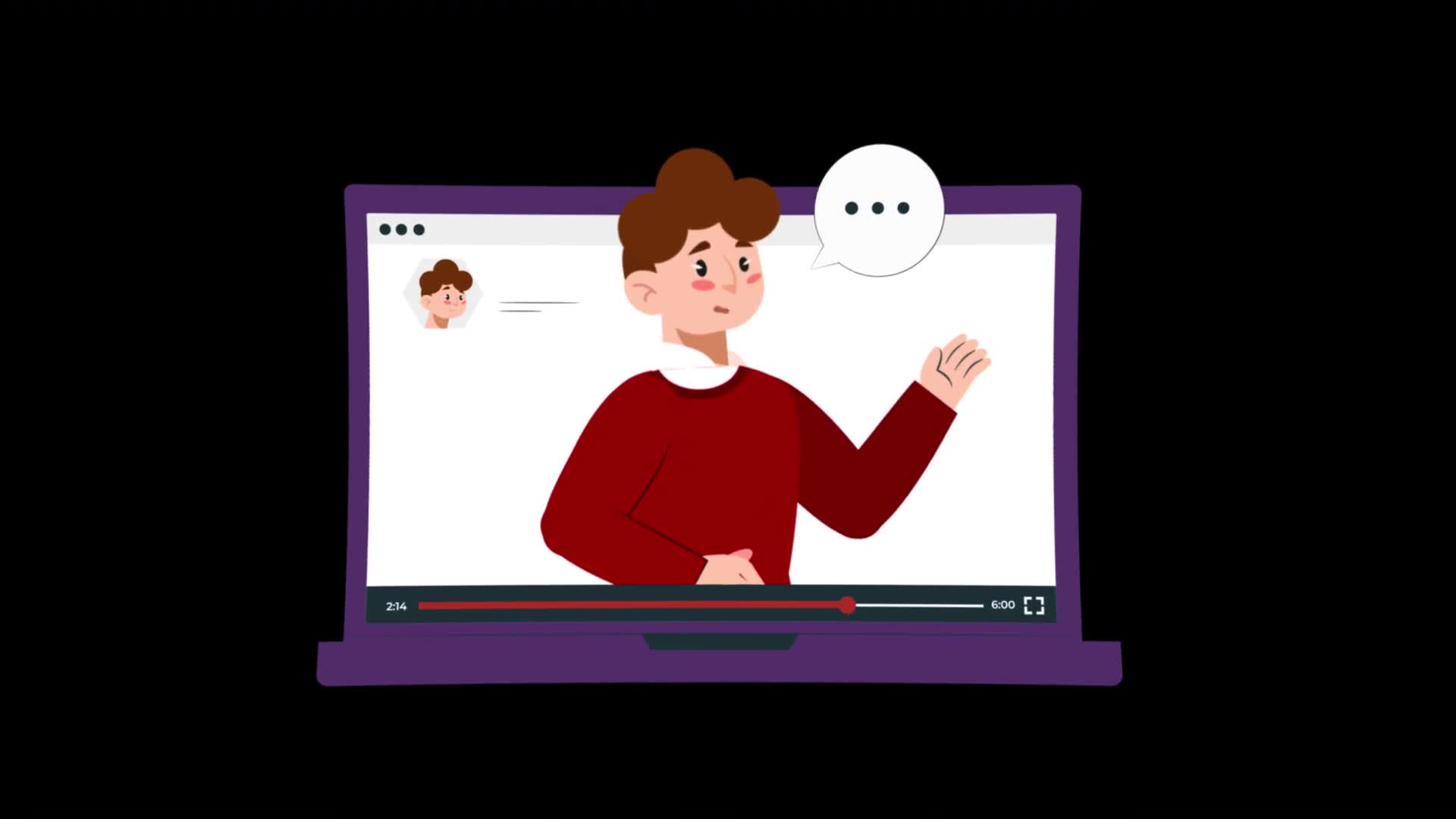 Man Speaking Inside A Laptop Screen On Alpha