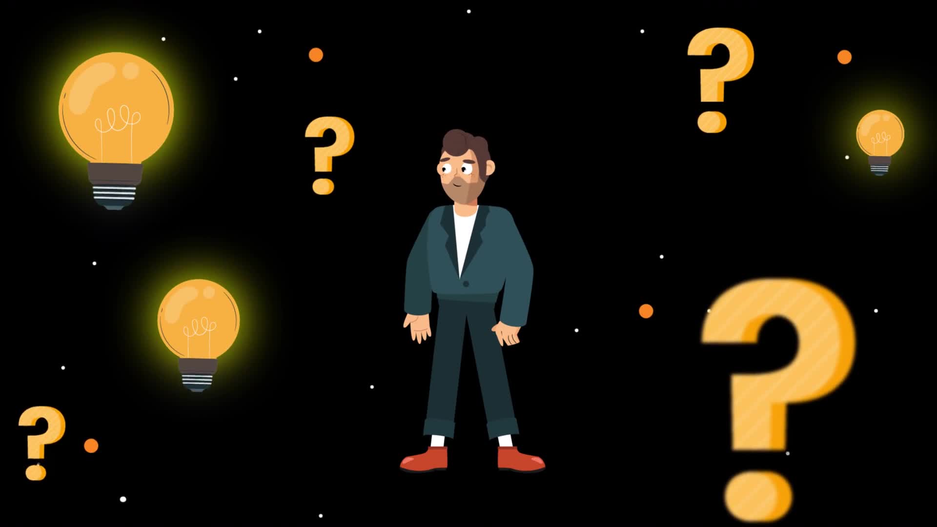 Man Surrounded by Question Marks Solving Problems On Alpha