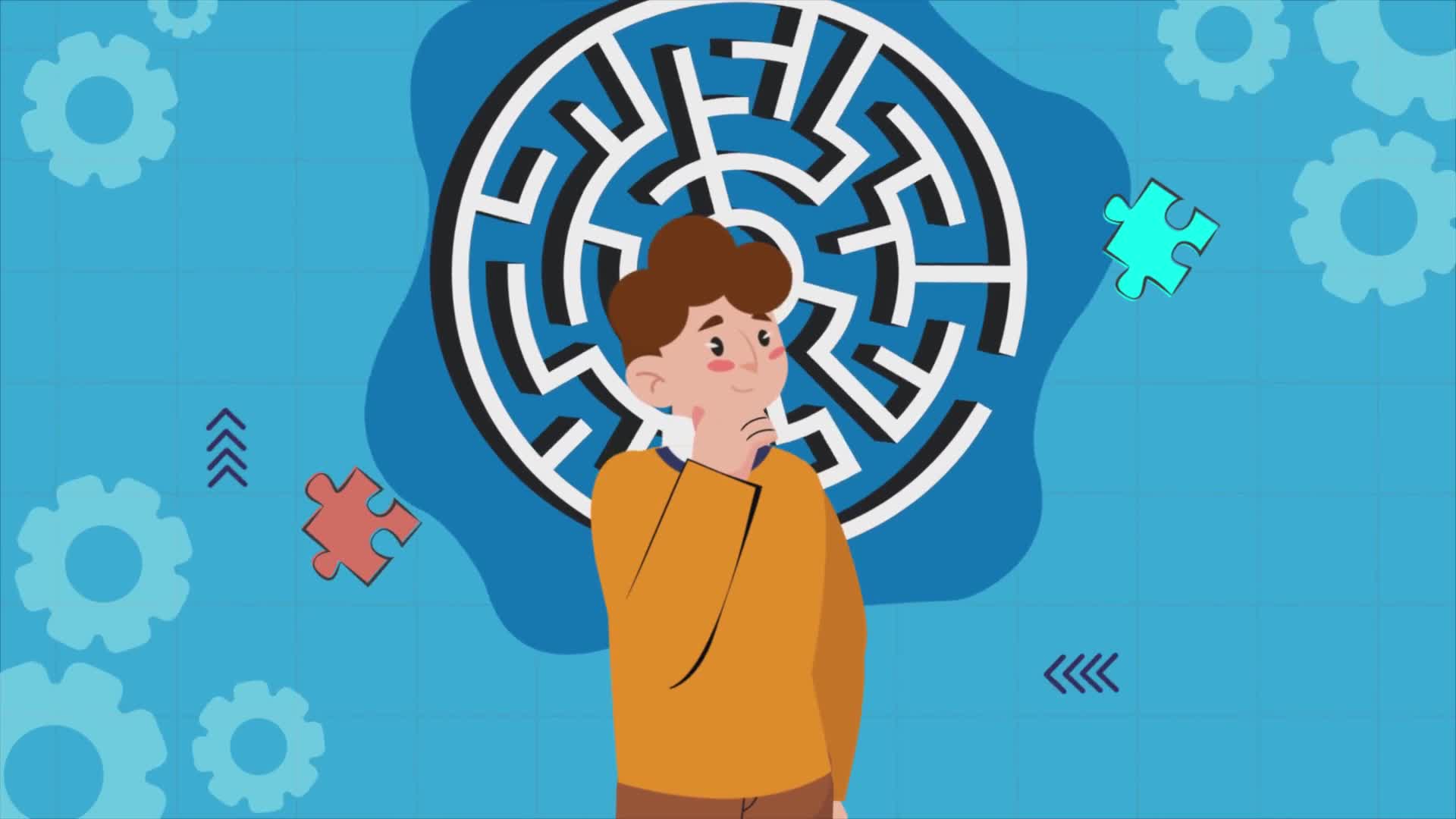 Man Thinking And Searching For A Solution