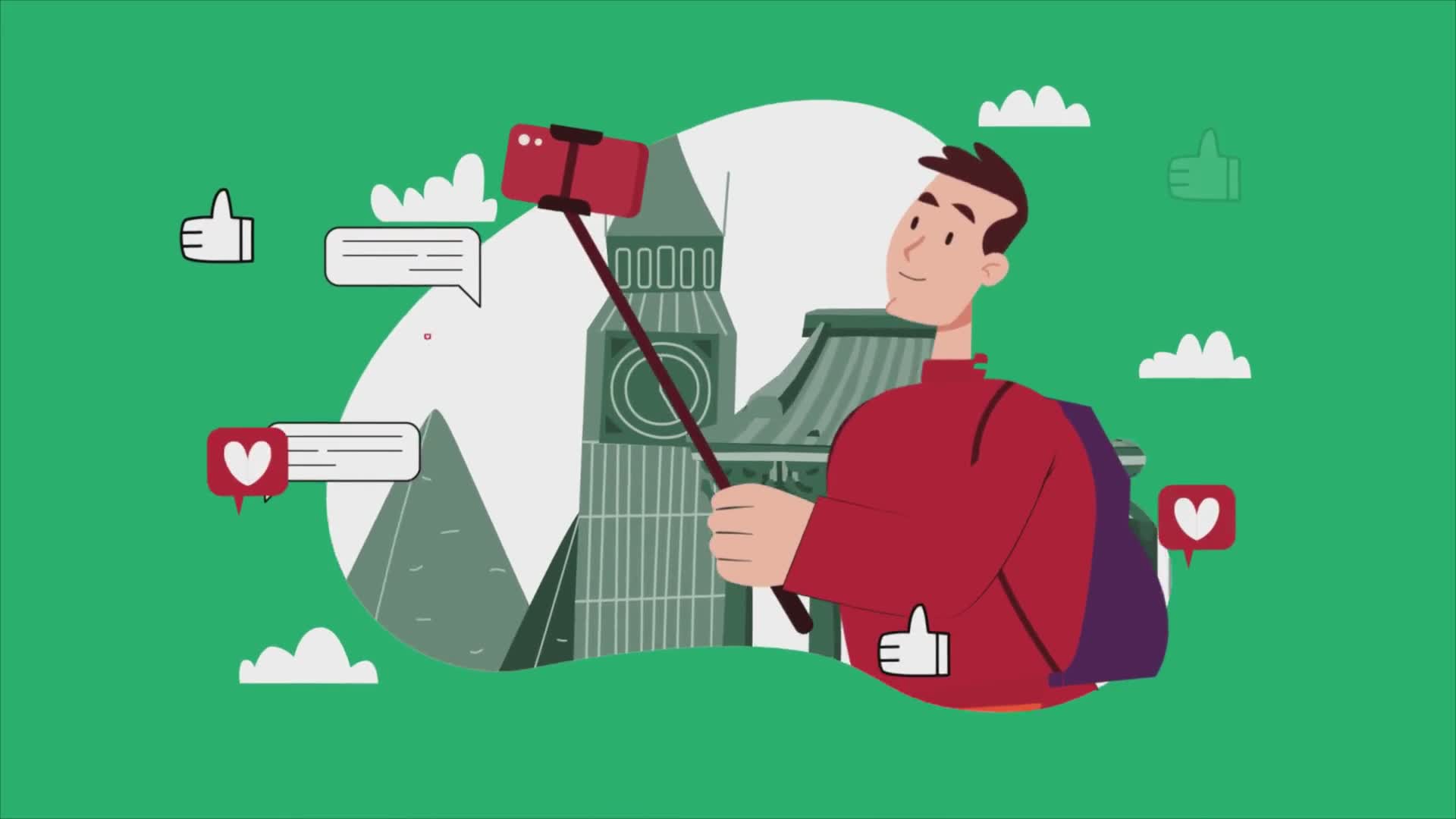 Man Traveling And Streaming Live On Social Networks