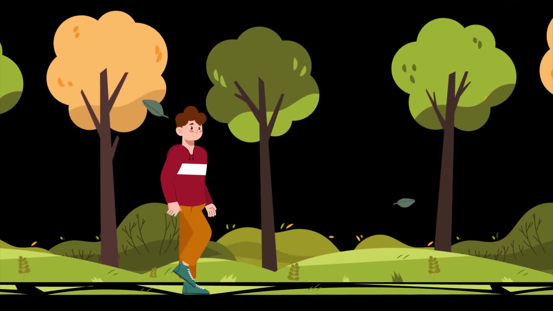 Man Walking In The Park On Alpha