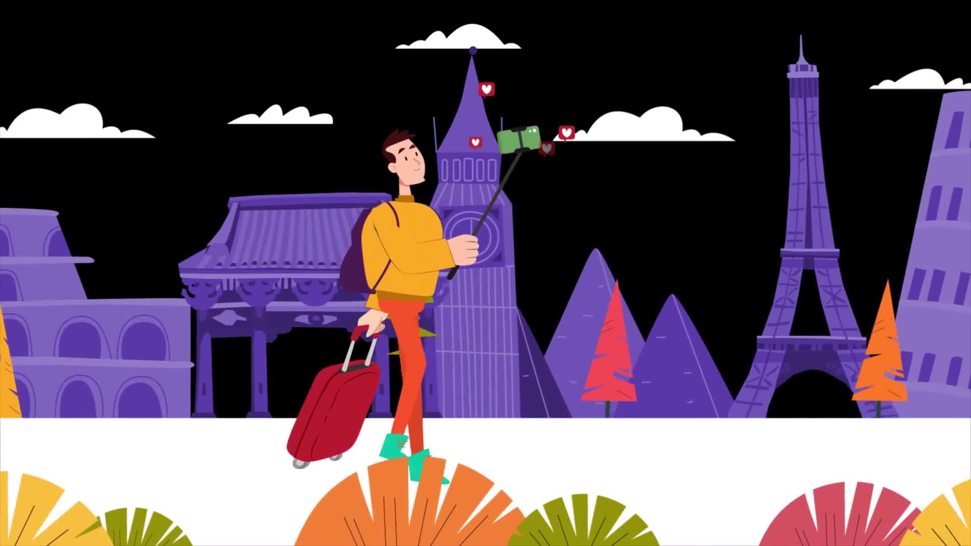 Man Walking With A Suitcase While Streaming Live On Alpha