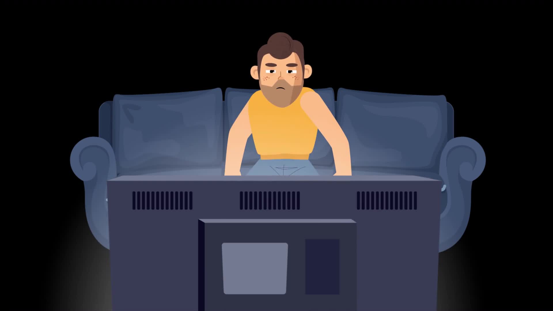 Man Watching TV On Alpha