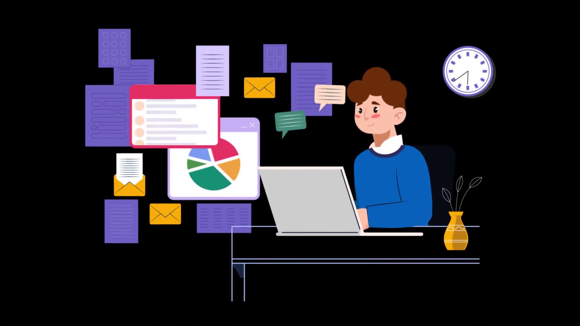 Man Working On A Laptop At A Desk On Alpha