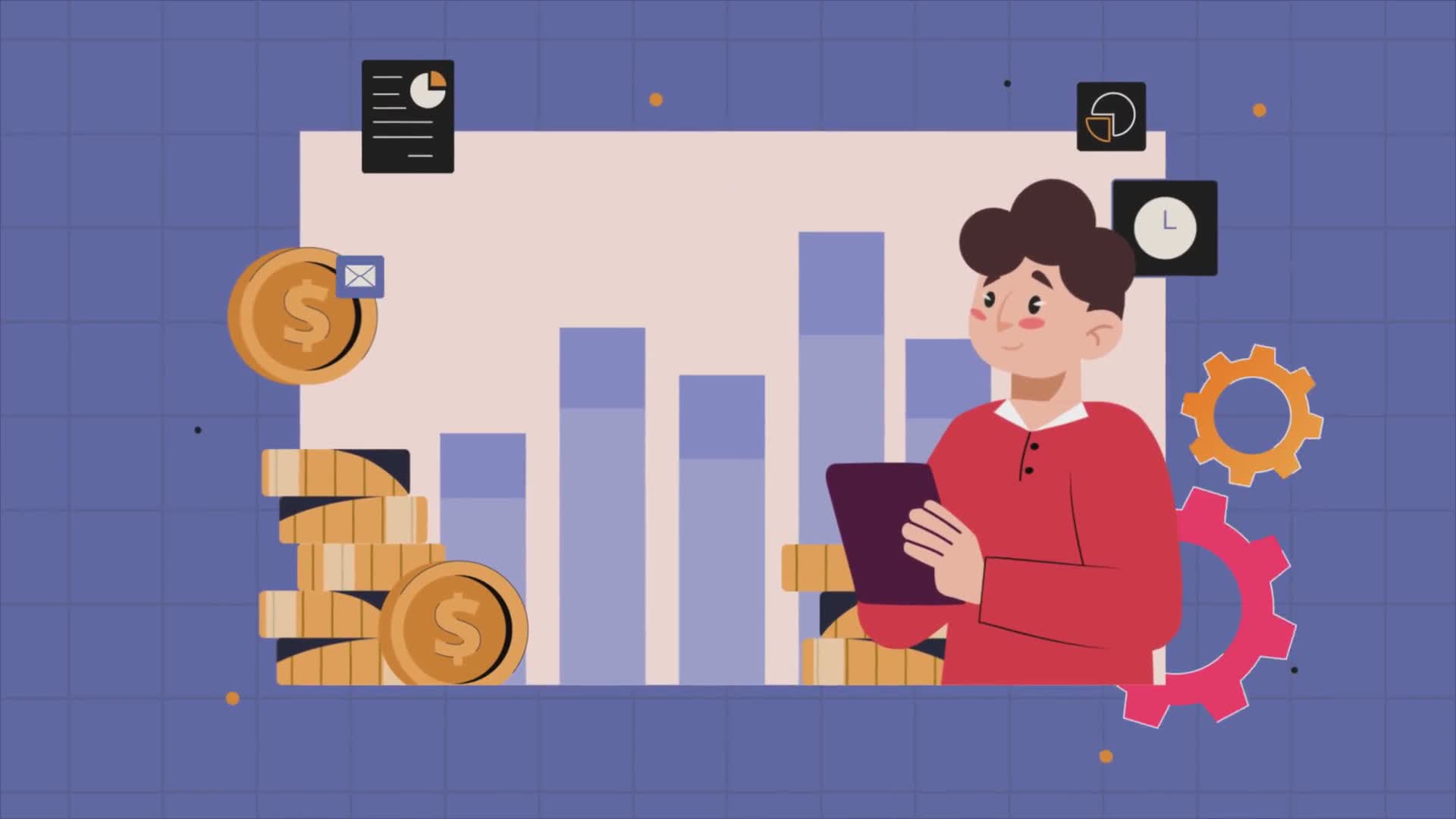 Man Working With Financial Charts