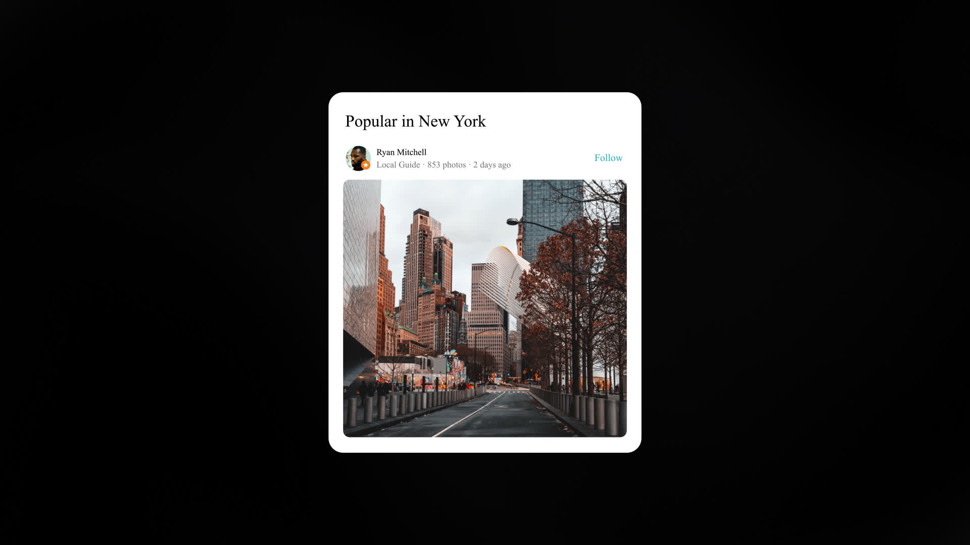 Maps Local Guide Post Card UI