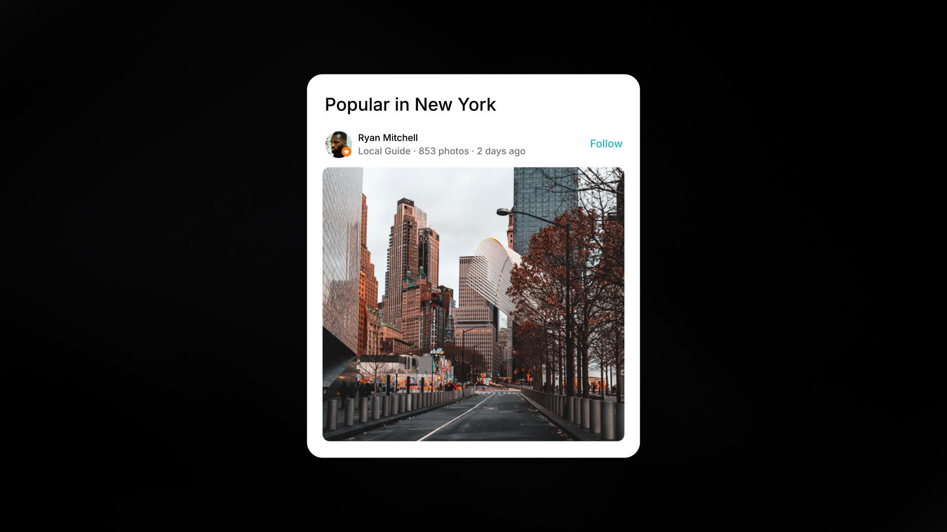 Maps Local Guide Post Card UI