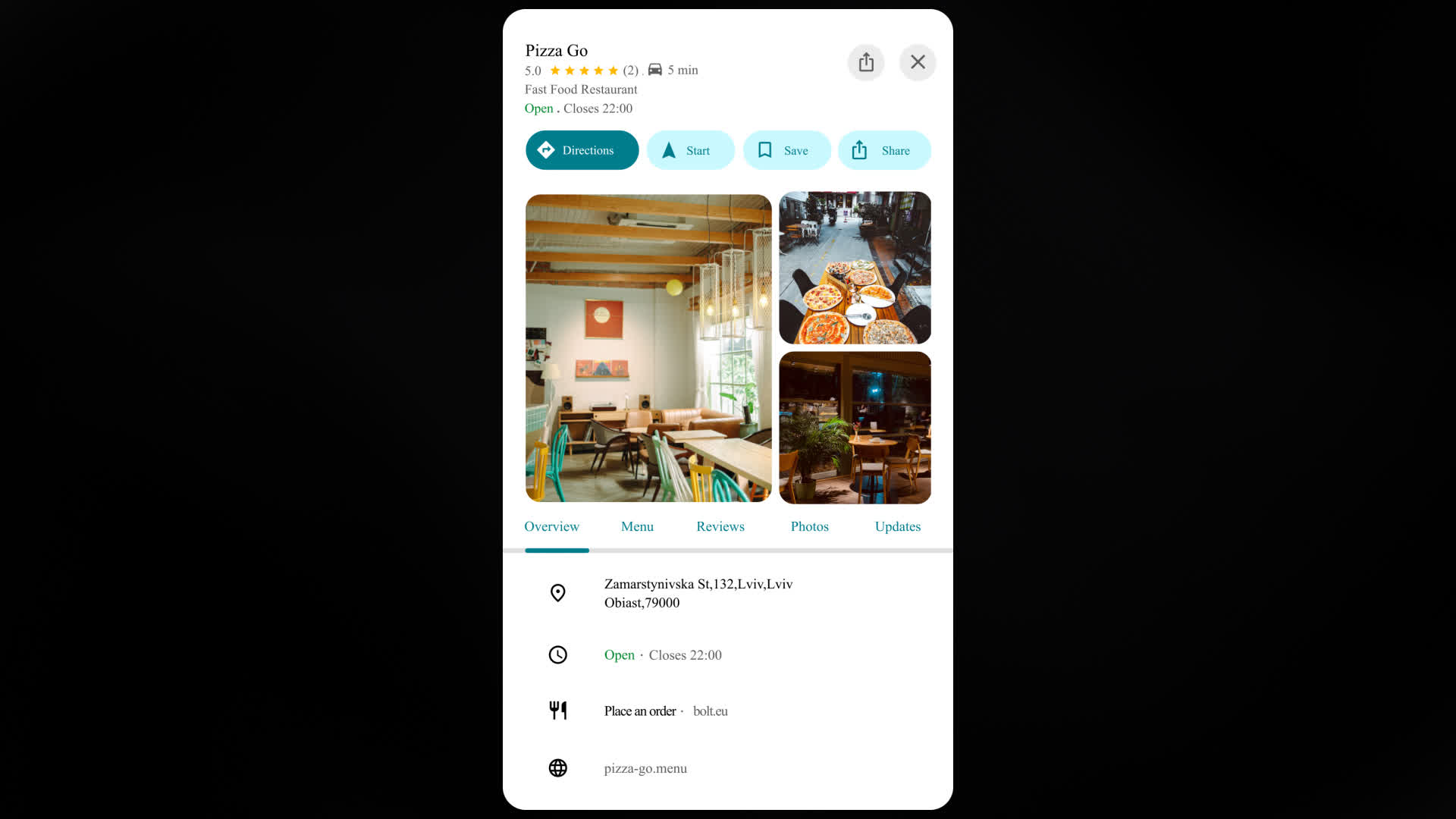 Maps Location Details Interface Animation