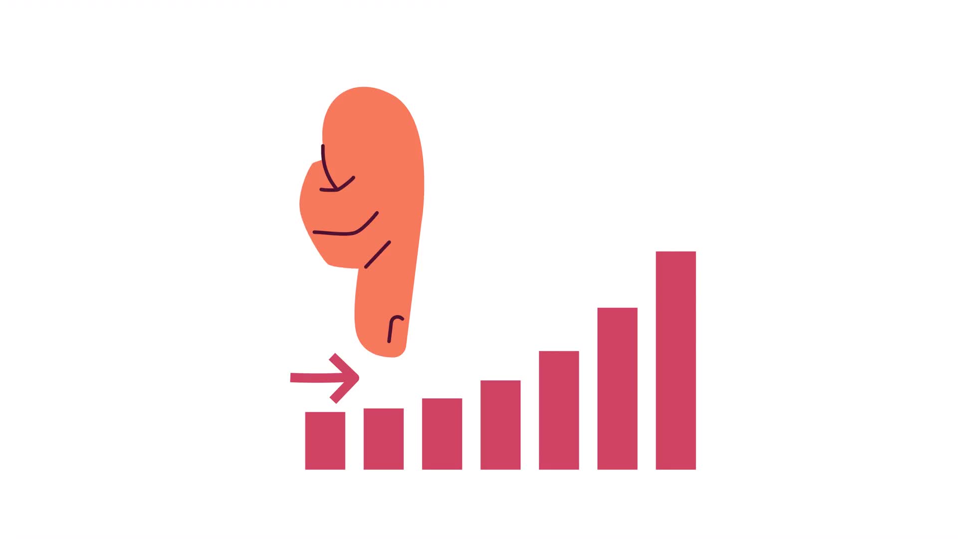 Market increase graph hand 