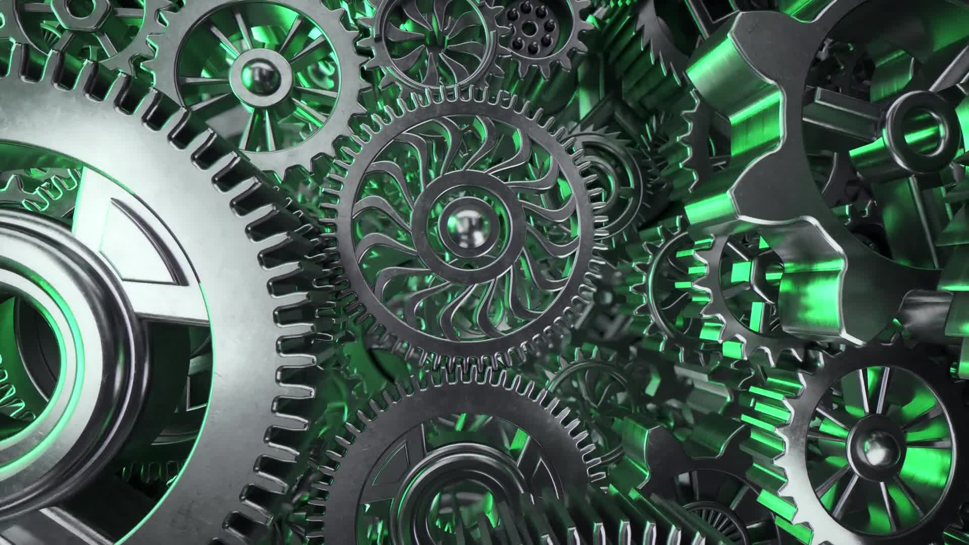 Mechanical Gears Animation Scene