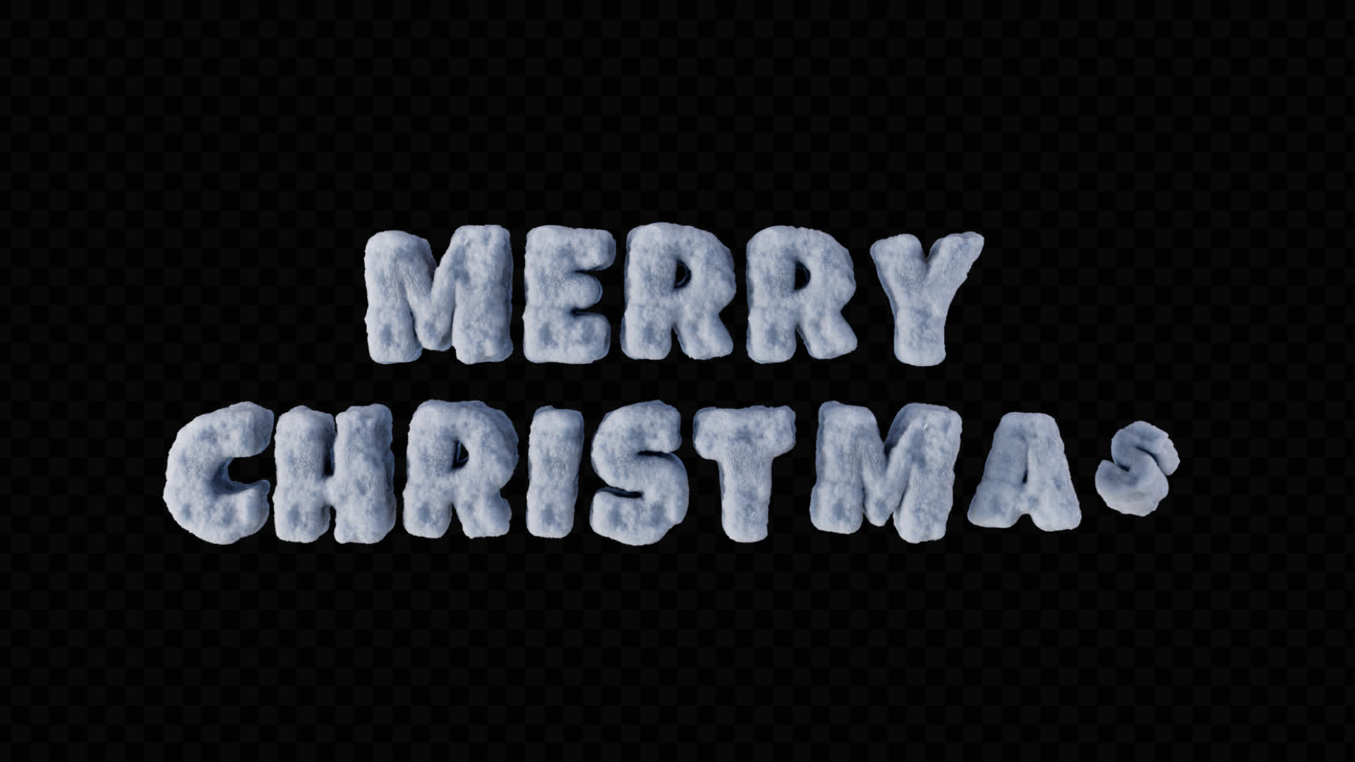 Merry Christmas 3D Snow Title On Alpha