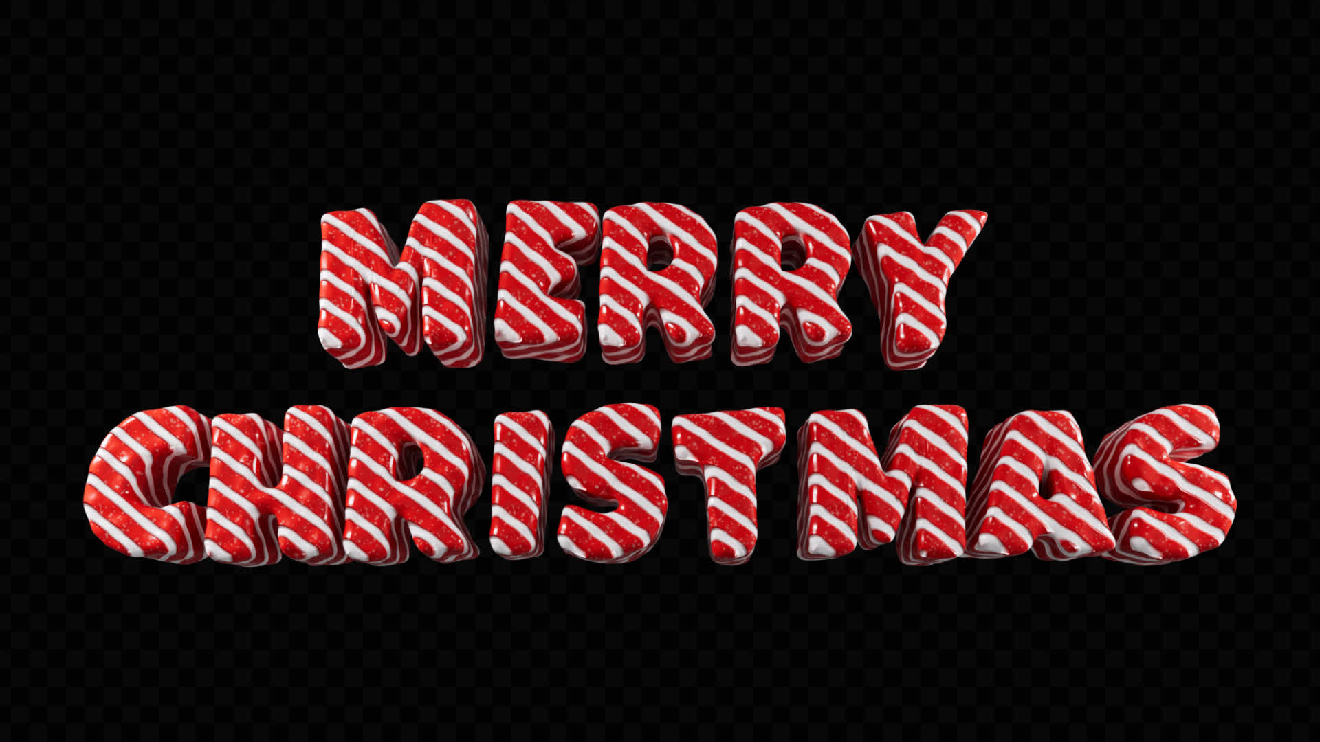 Merry Christmas Candy 3D Title on Alpha