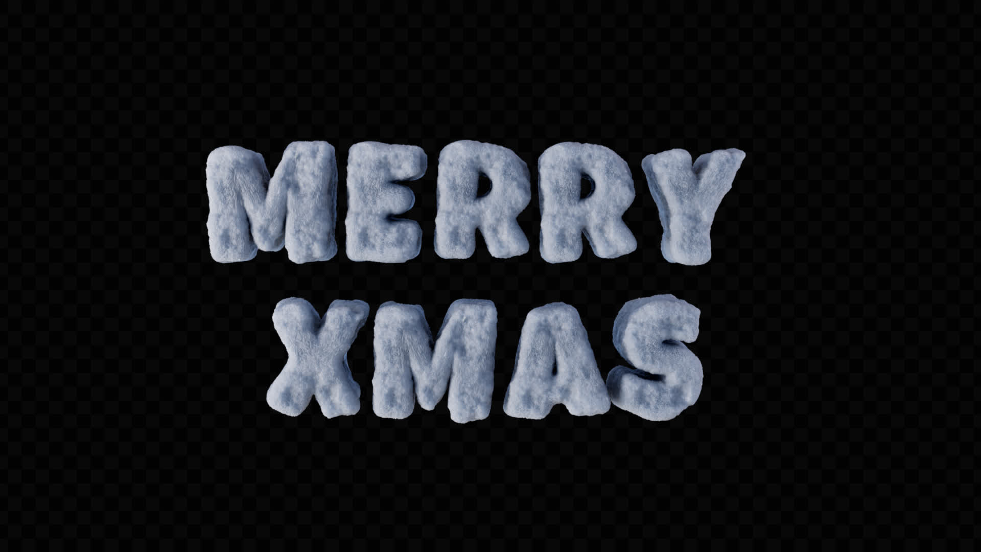 Merry Xmas 3D Snow Title On Alpha