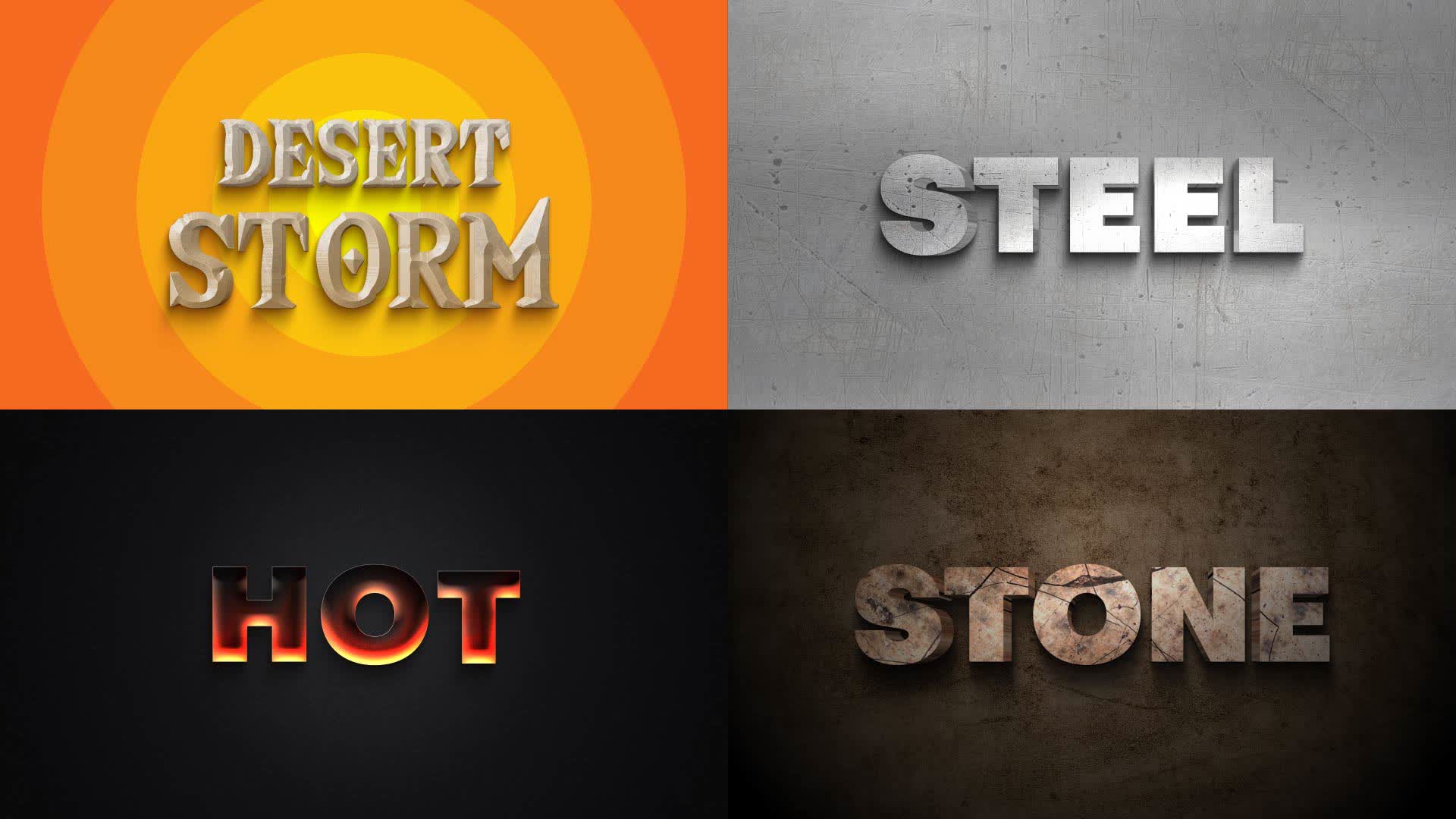 Metal And Stone 3D Text Styles