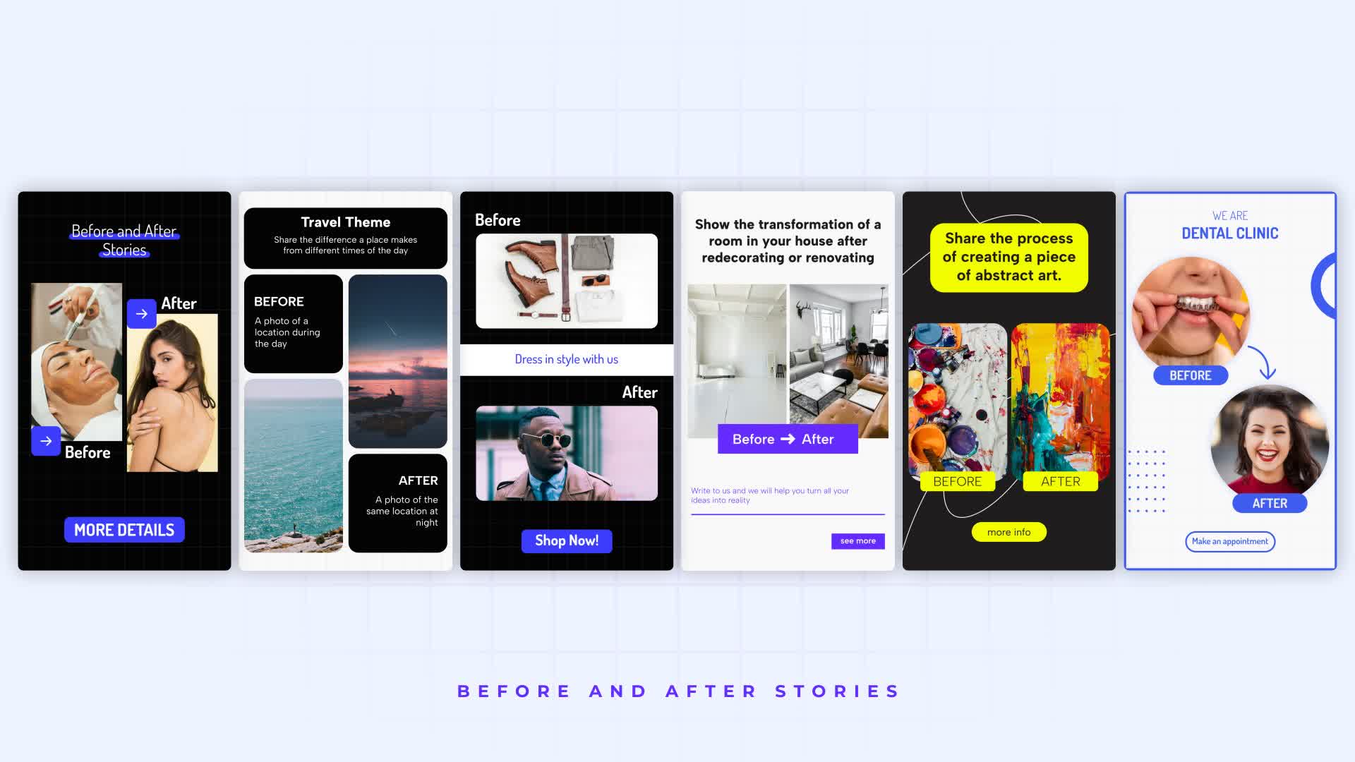 Minimal Before and After Stories