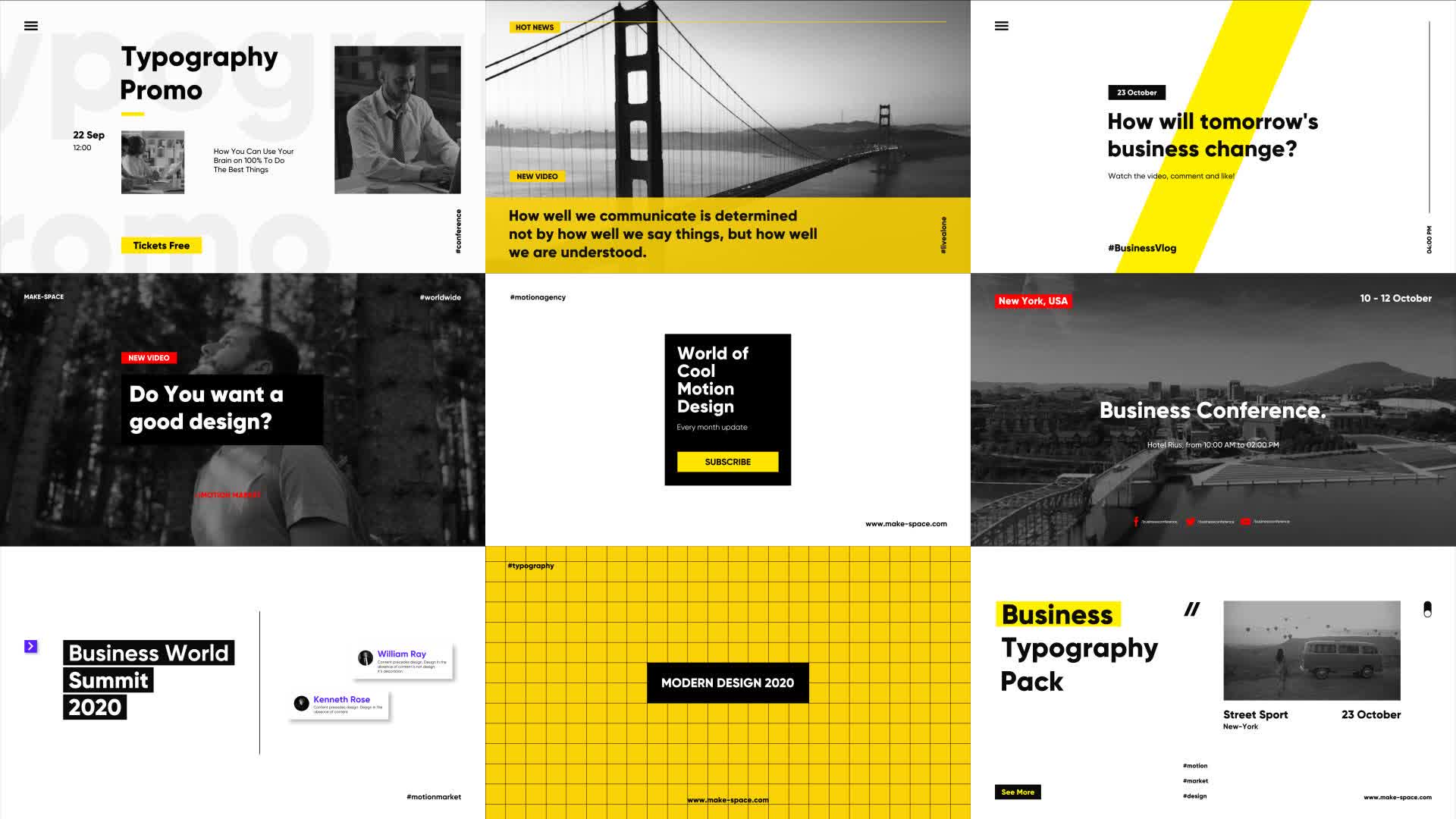 Minimal Typography • Free After Effects Template • Uppbeat