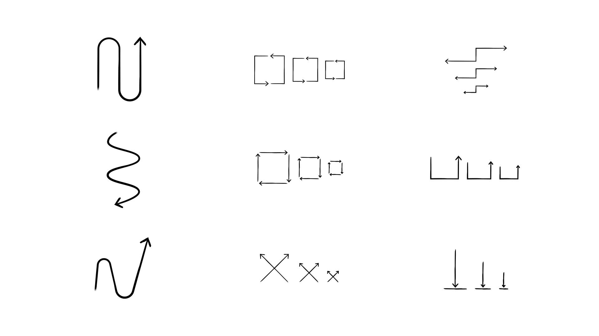 Minimal Geometric Sketch Arrows Set