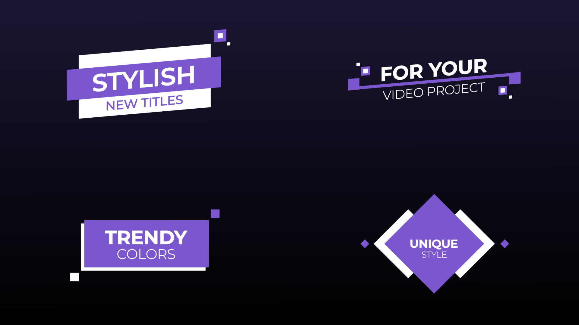 Minimal Purple Titles And Lower Thirds on Alpha