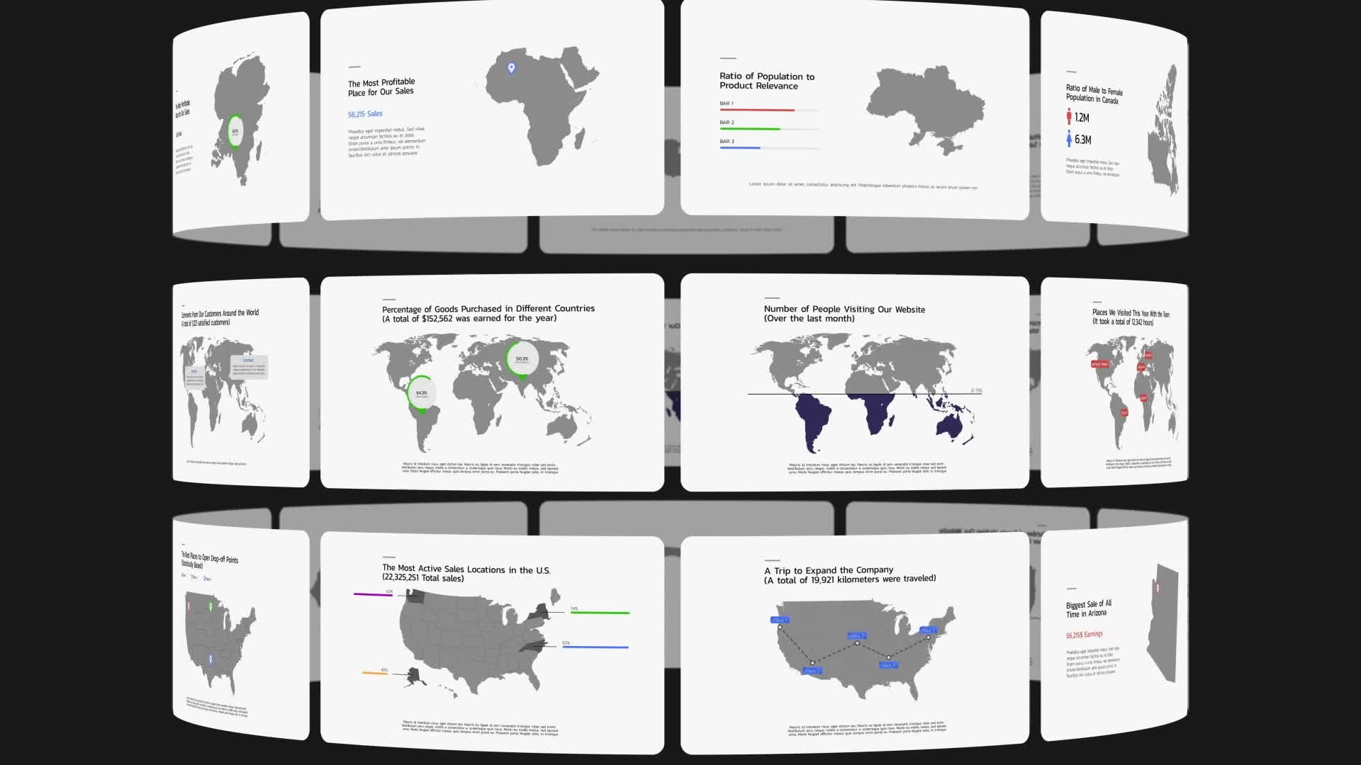 Minimalistic Infographics World Map