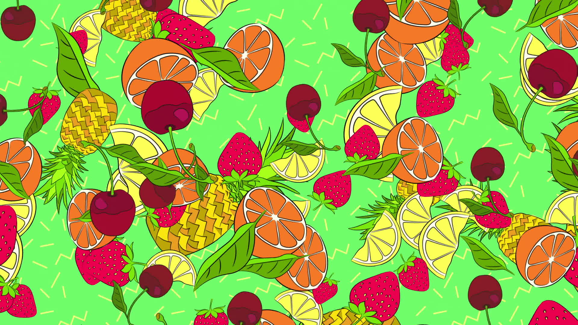 Mixed Fruit On Green