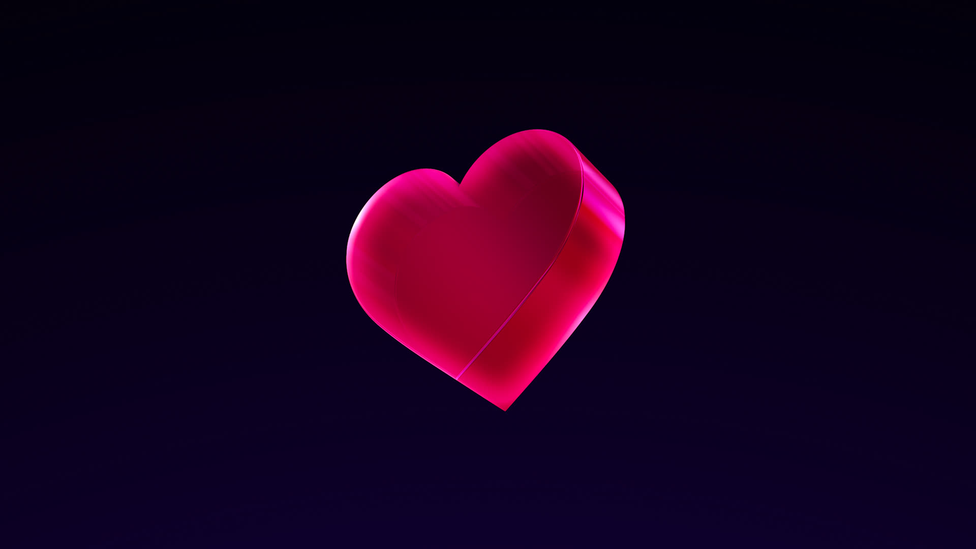 Red 3D Geometric Glossy Glass Shapes Loop Heart
