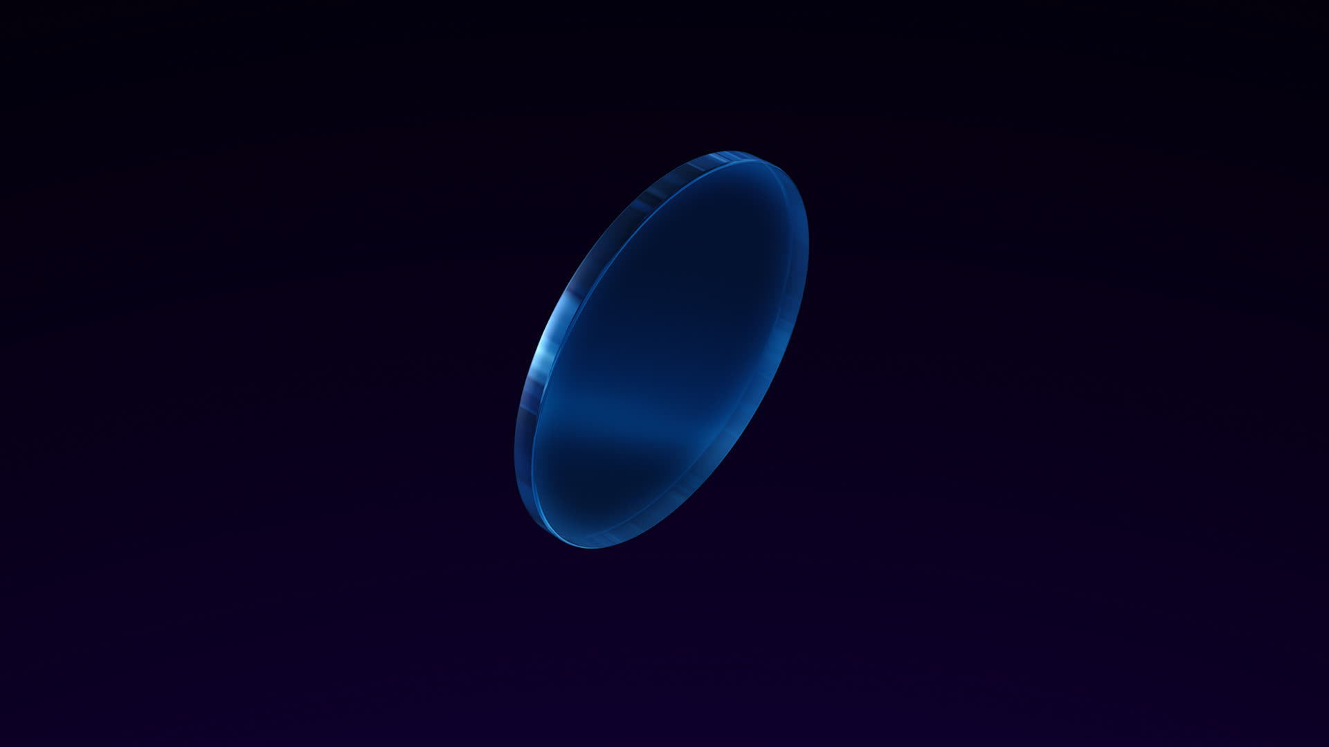 Blue 3D Geometric Glossy Glass Shapes Loop Lens