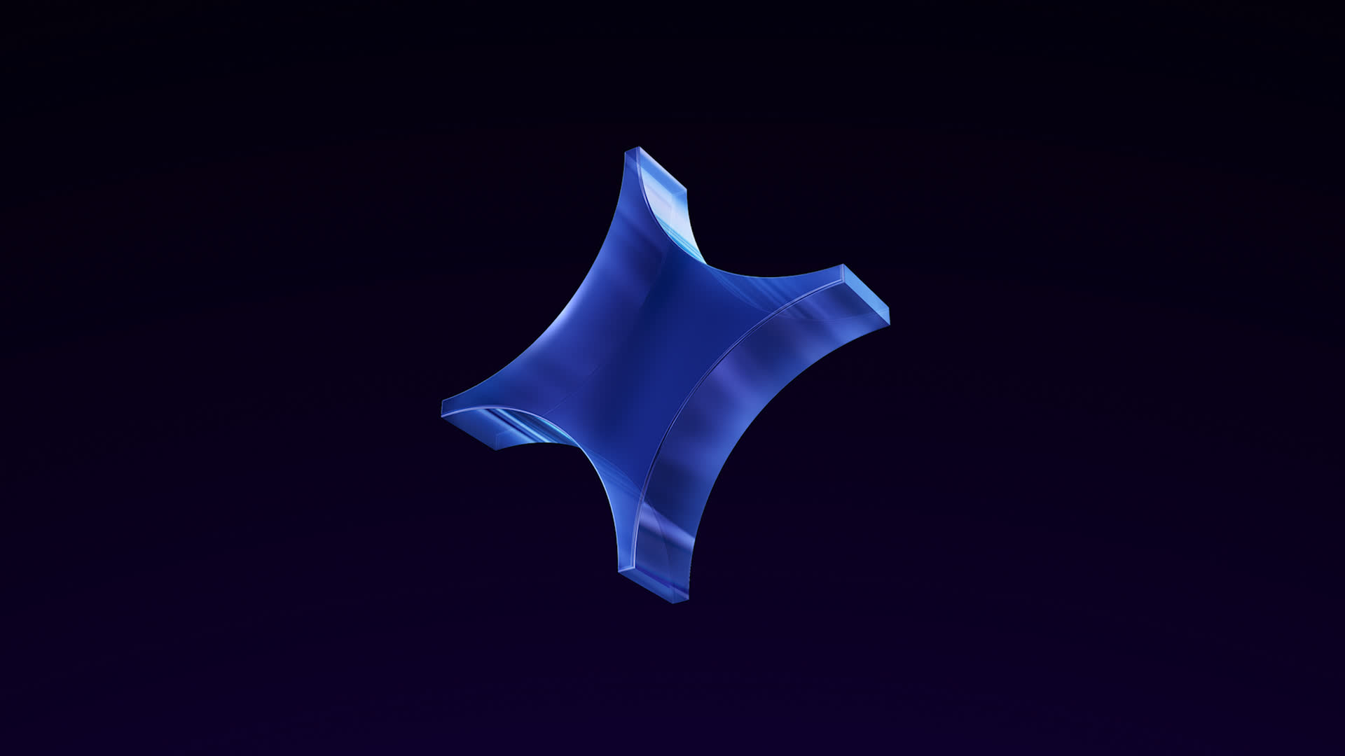 Blue 3D Geometric Glossy Glass Shapes Loop Spark