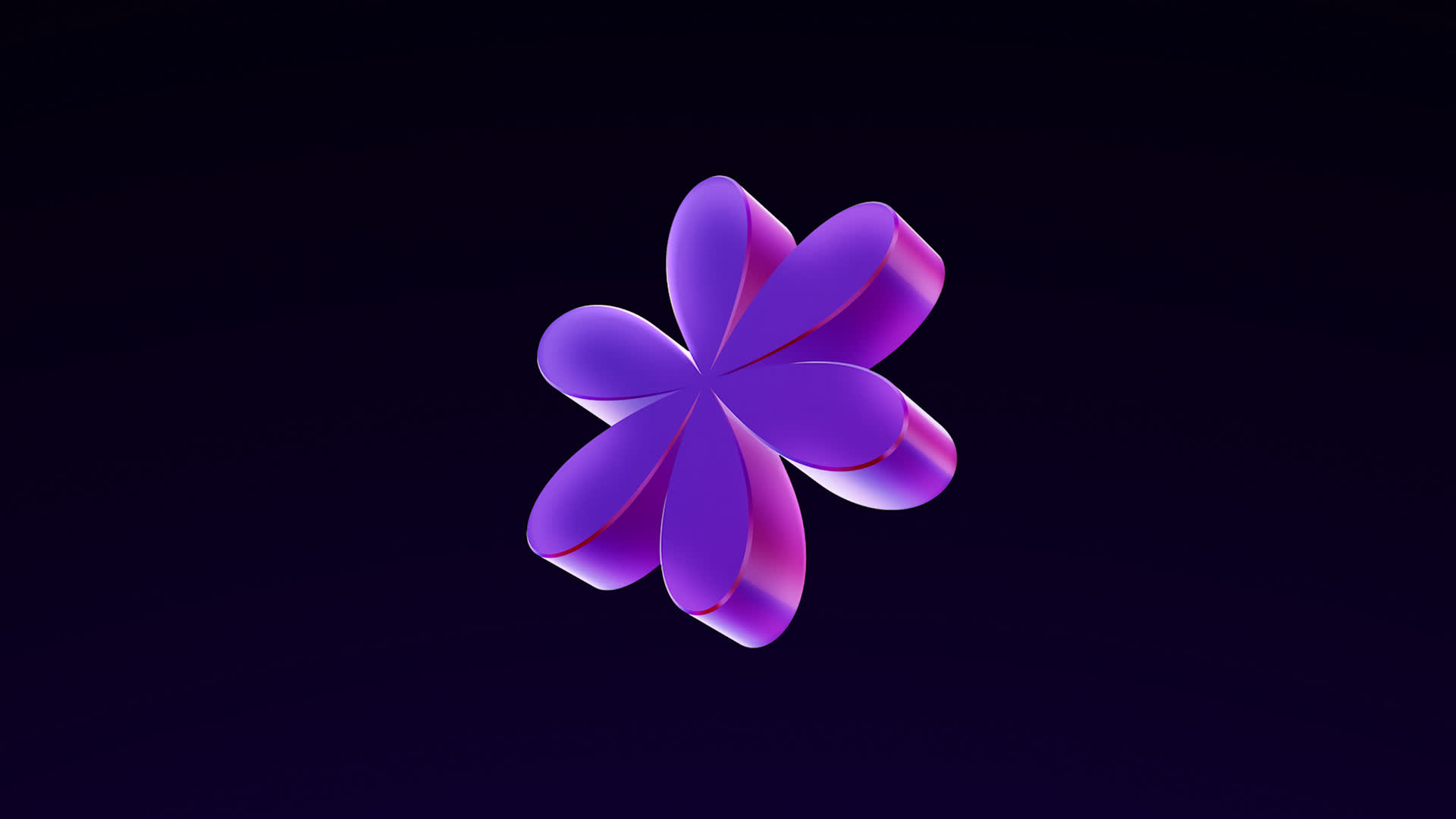 Purple 3D Geometric Metallic Neon Y2K Shape Loop Flower