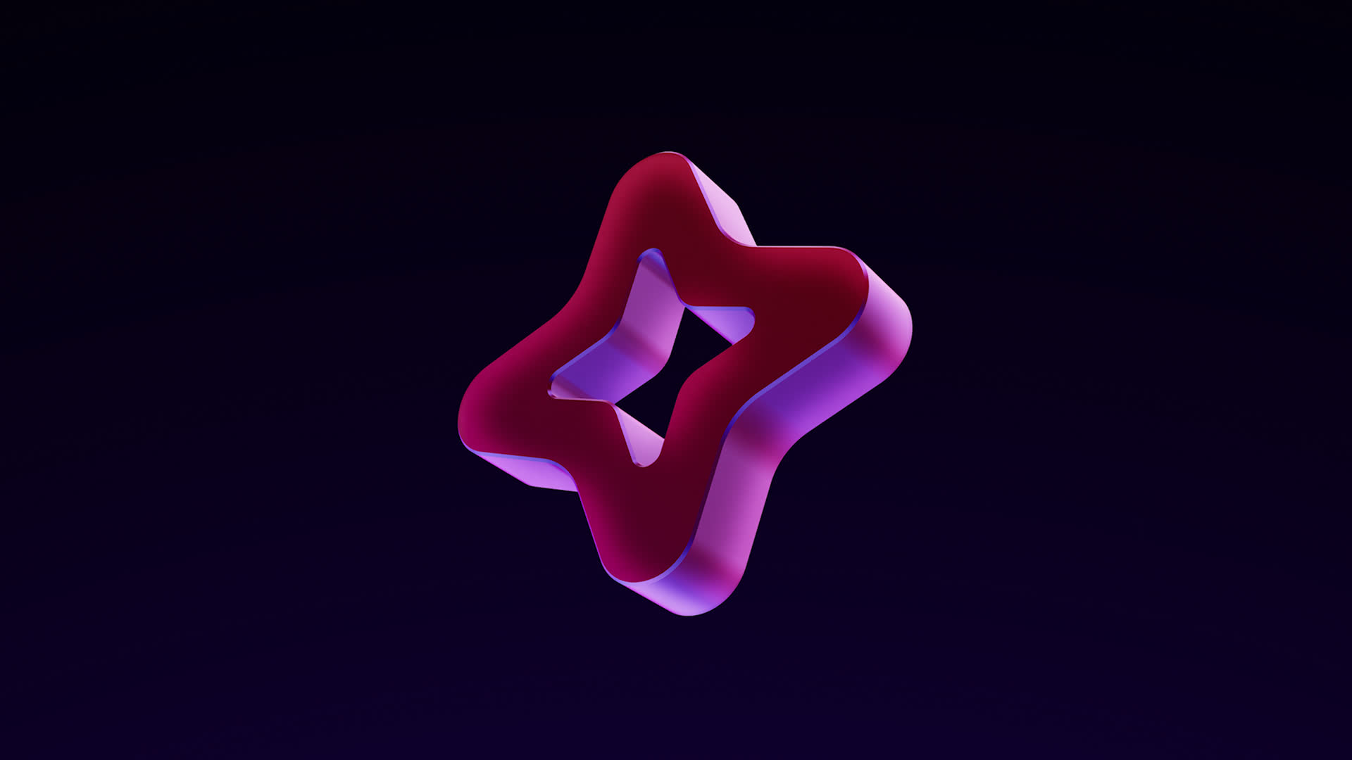 Pink 3D Geometric Metallic Neon Y2K Shape Loop Rhombus