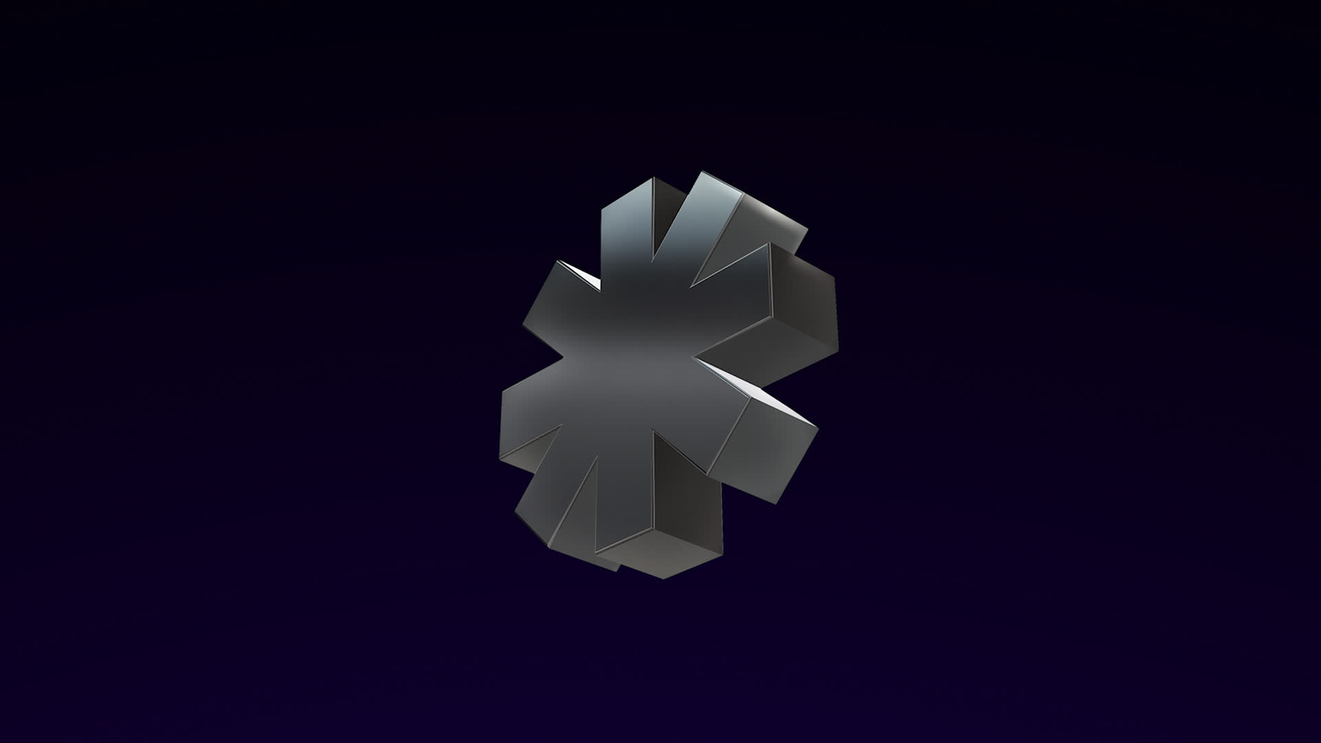 Modern 3D Metallic Y2K Shape Loop Asterisk