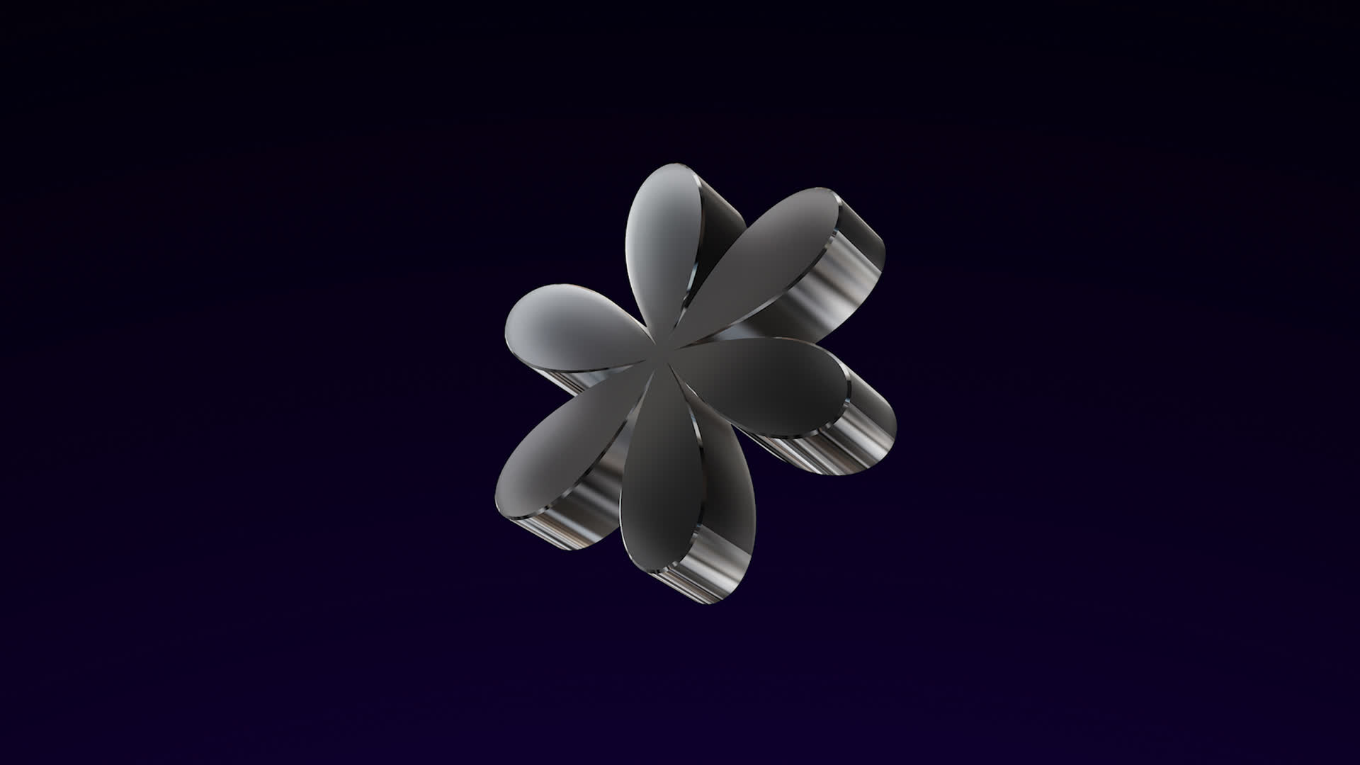 Modern 3D Geometric Metallic Y2K Shape Loop Flower