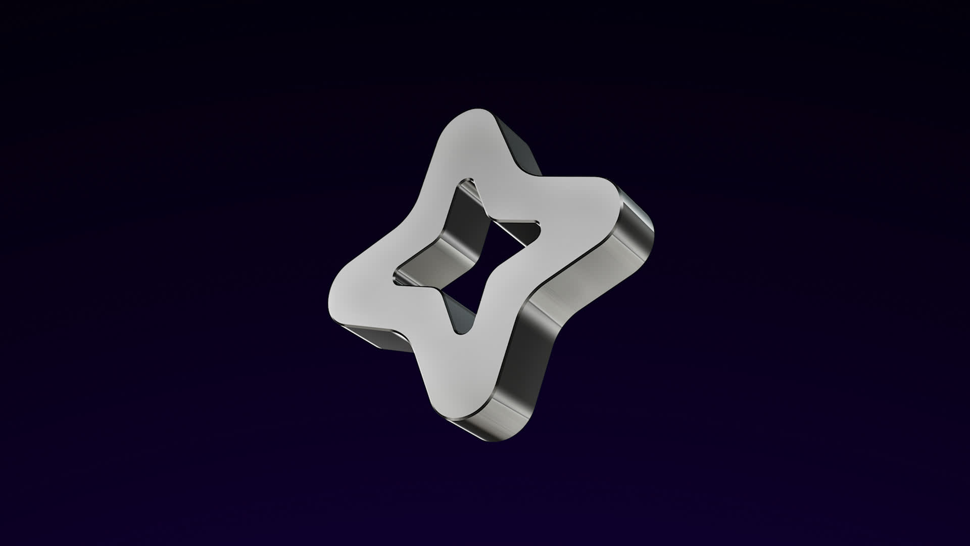 Modern 3D Metallic Y2K Shape Loop Rhombus