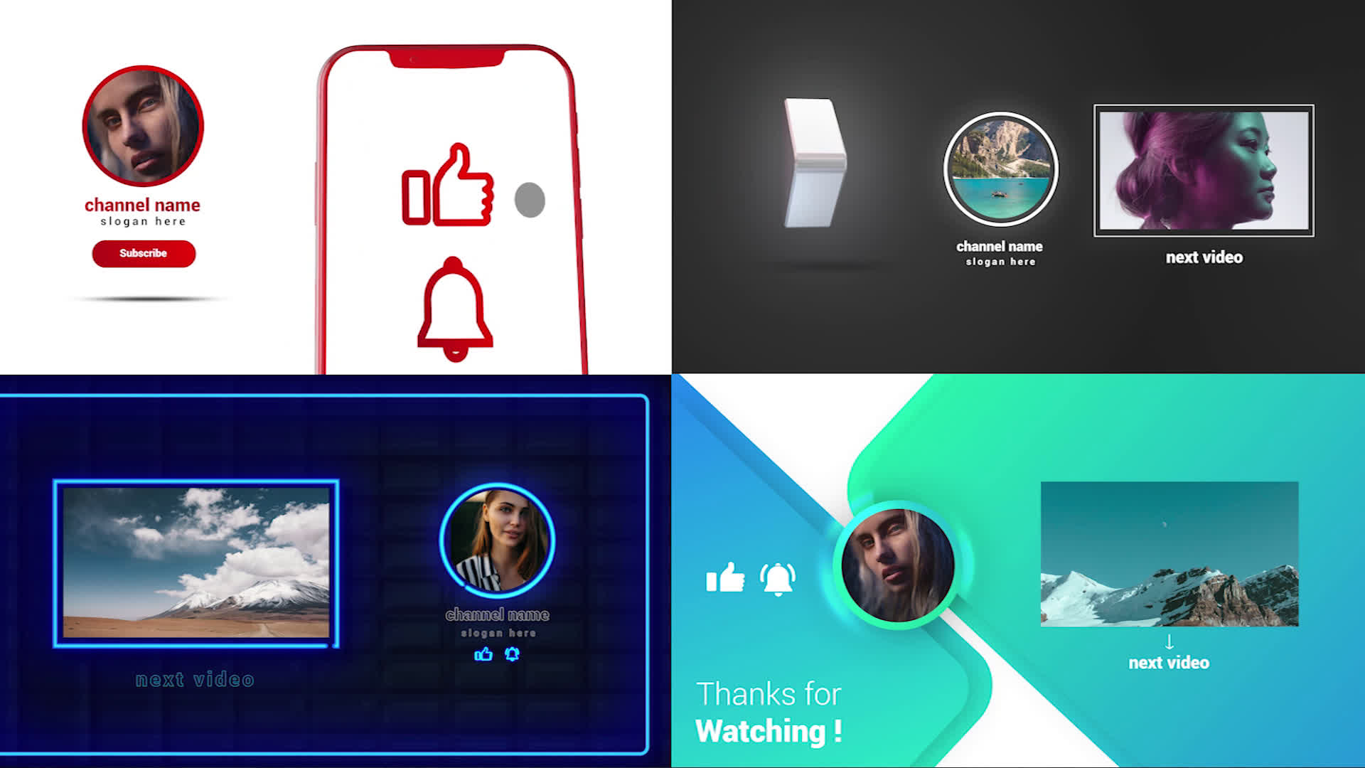 Modern Endscreens Pack