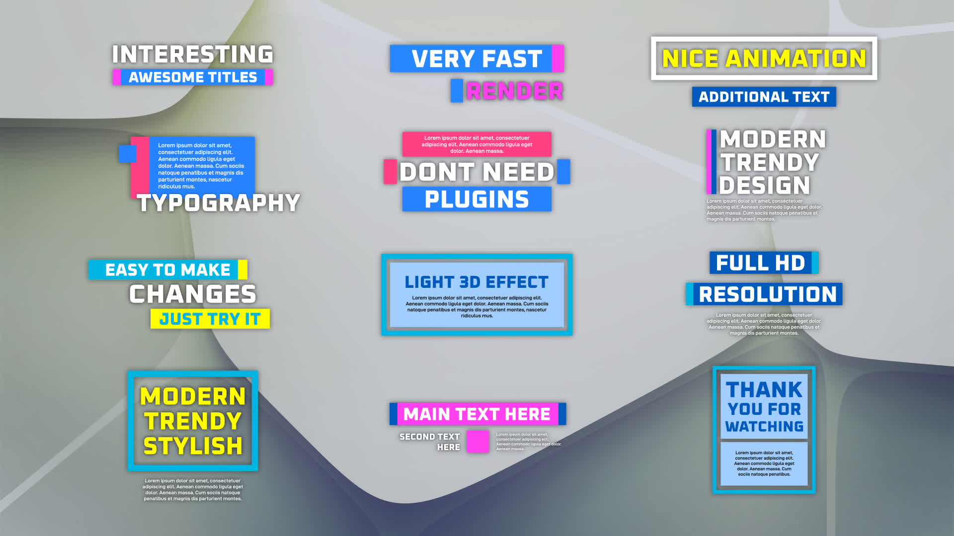 Modern Stylish Typography Titles