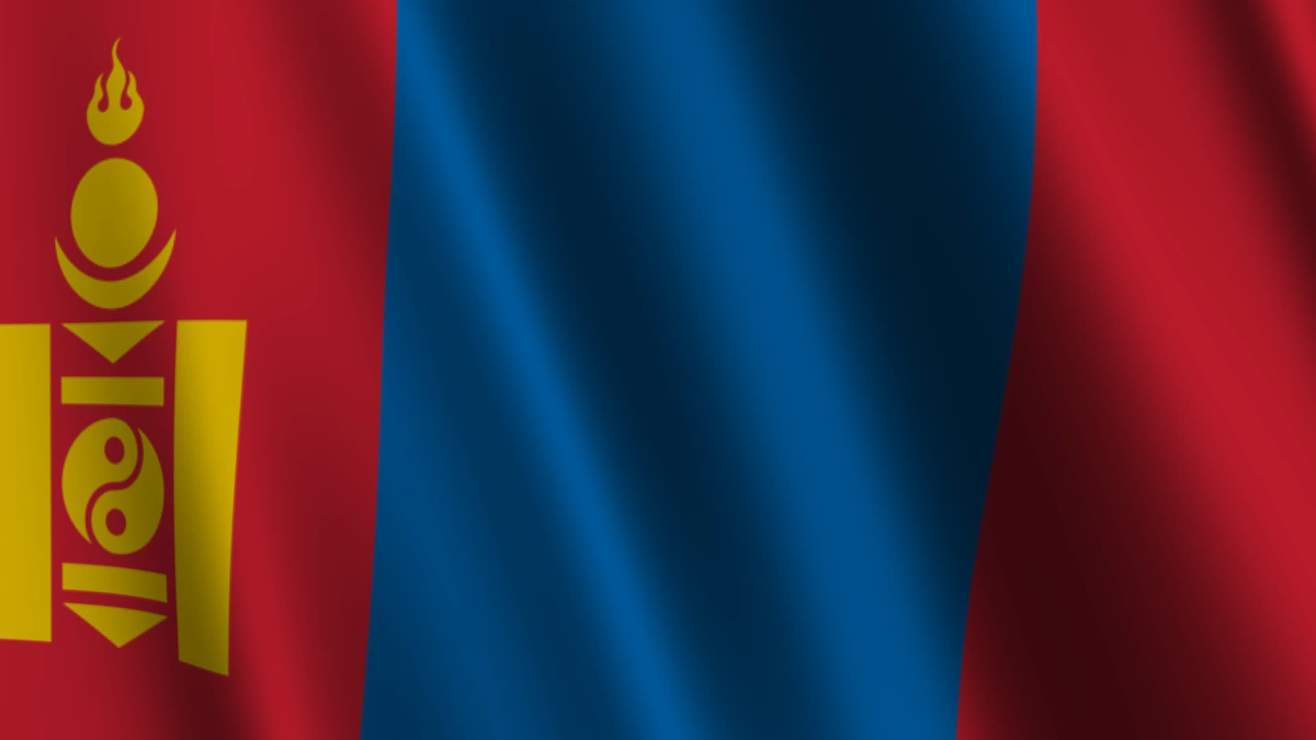 Mongolia National Flag Waving