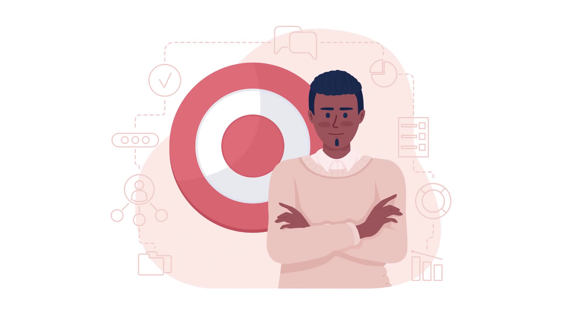 Motivated Male Worker Reaching Goals