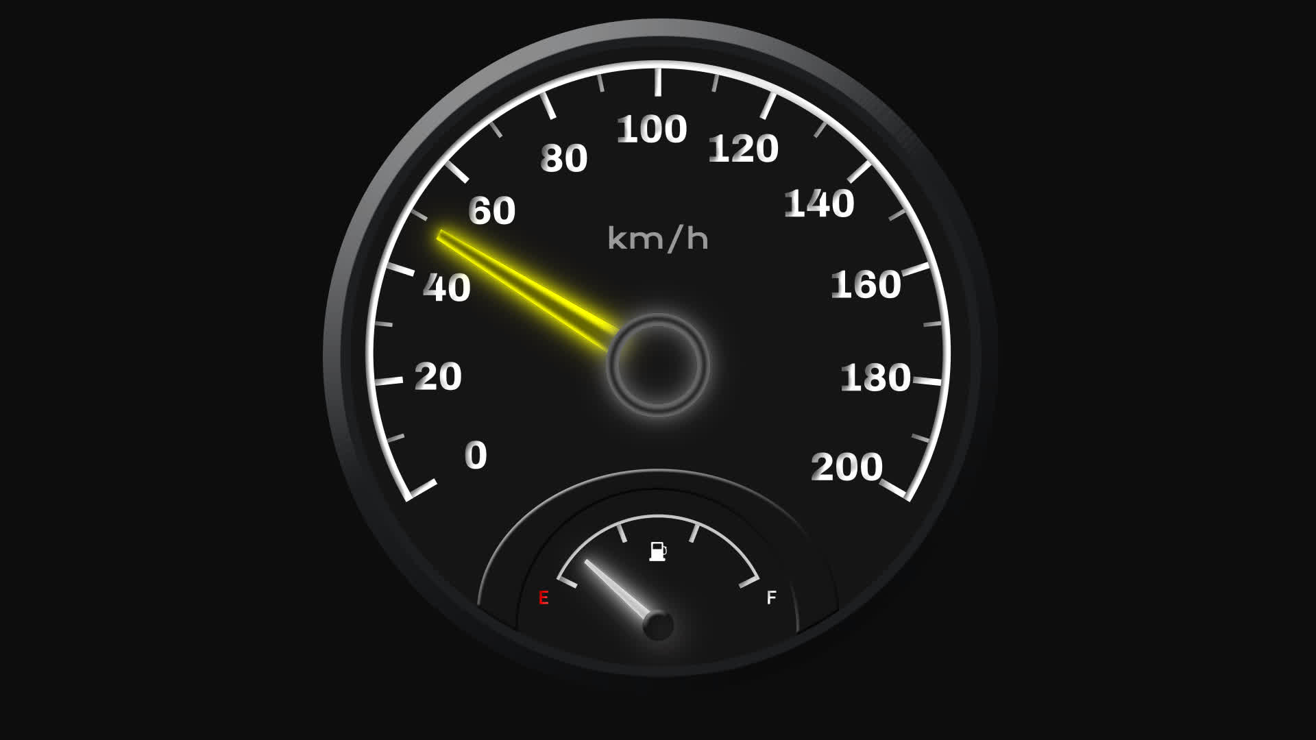 Motorcycle Analog Speedometer With Fuel Indicator