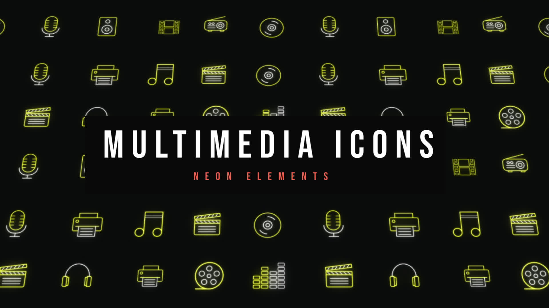Multimedia Neon Icons