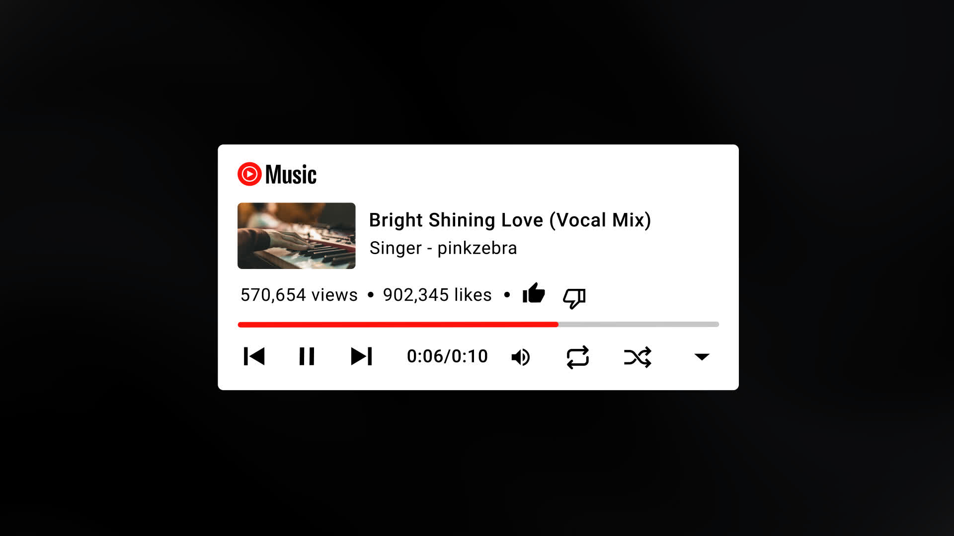 Music Player Interface With Views Likes Counts