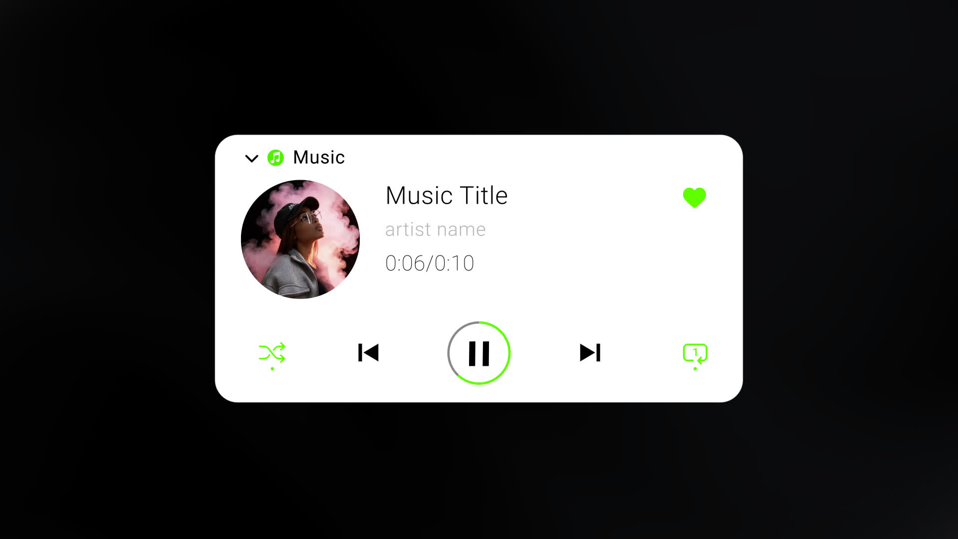 Music Streaming Notification Card