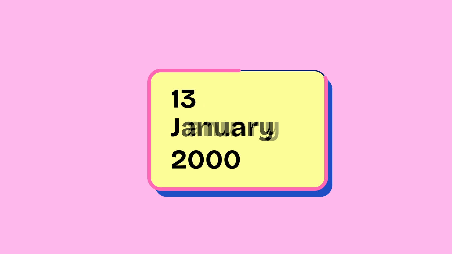 Neo Brutalism Date Counters Rounded Rectangle