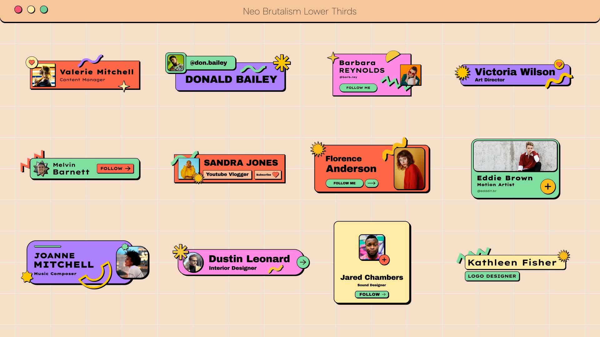 Neo Brutalism Lower Thirds