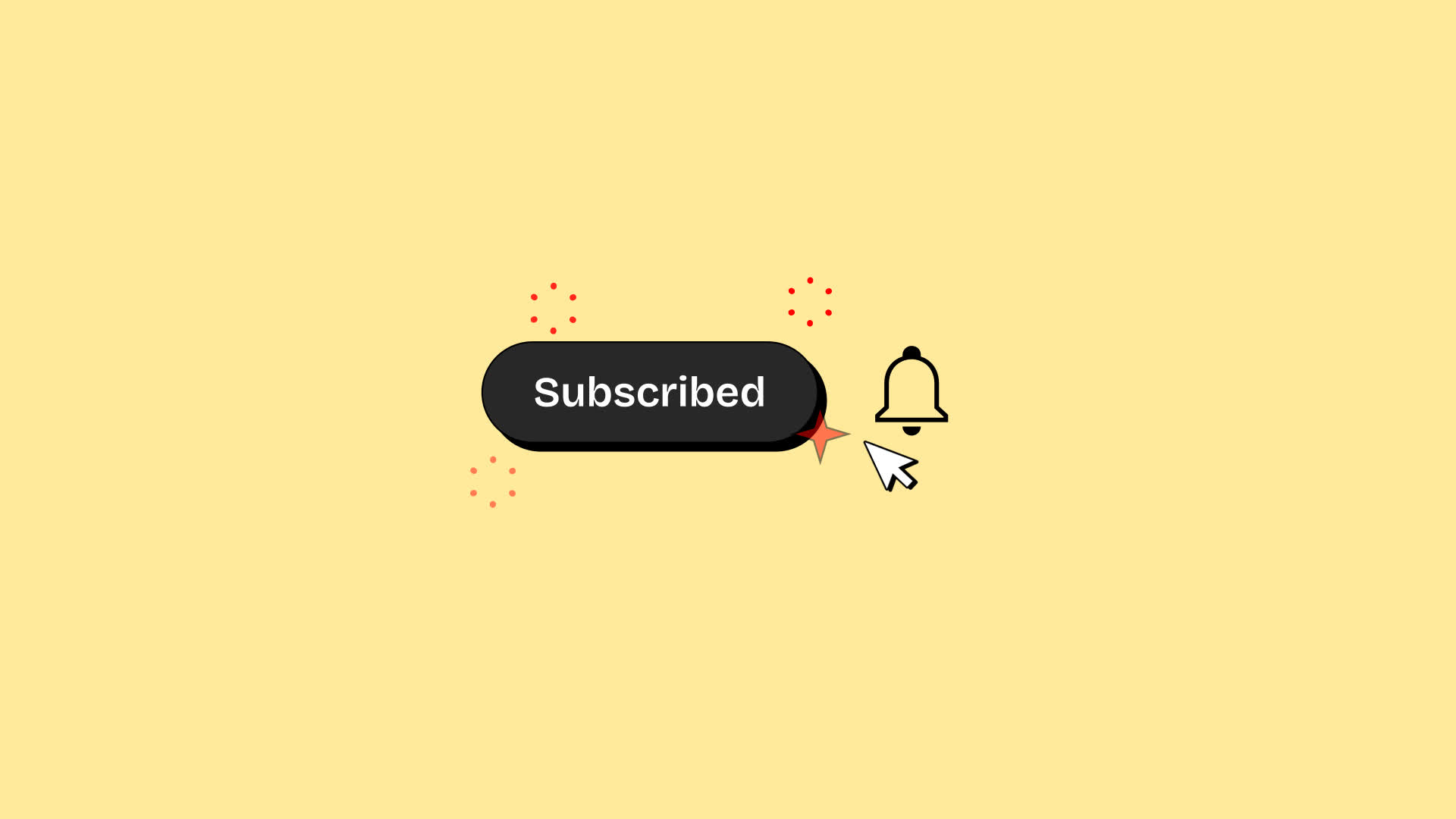 Neo Brutalism Subscribe Button With Outline Bell