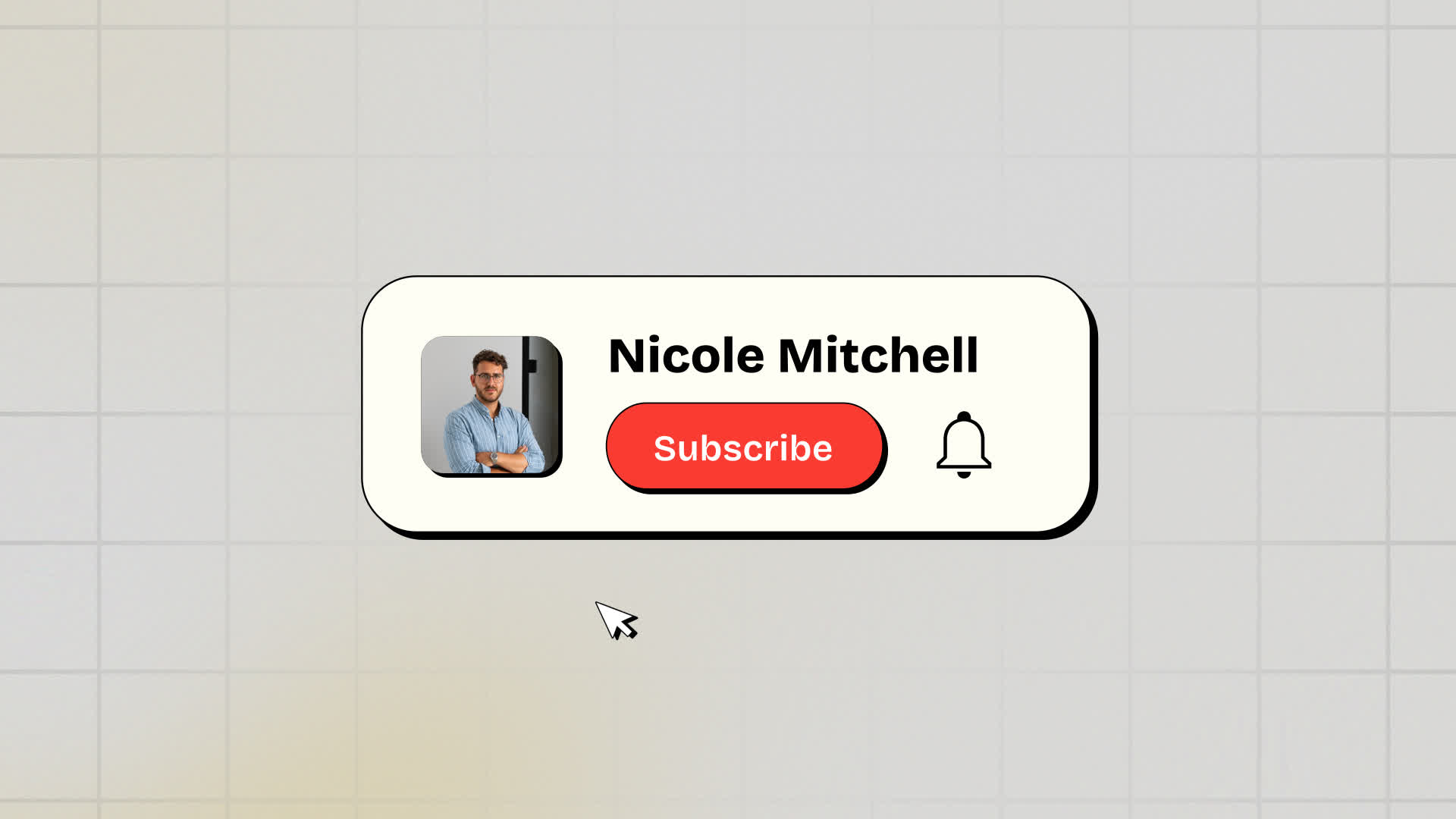 Neo Brutalism YouTube Subscribe Bar With Bell Icon