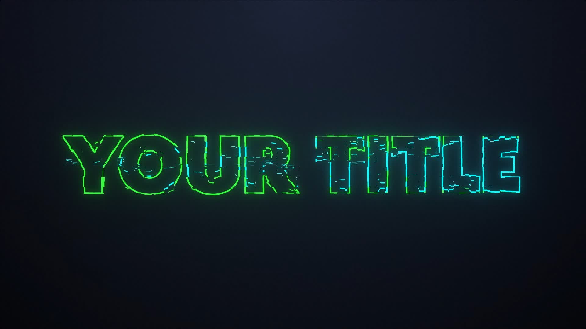 Neon Glitch Outline Title