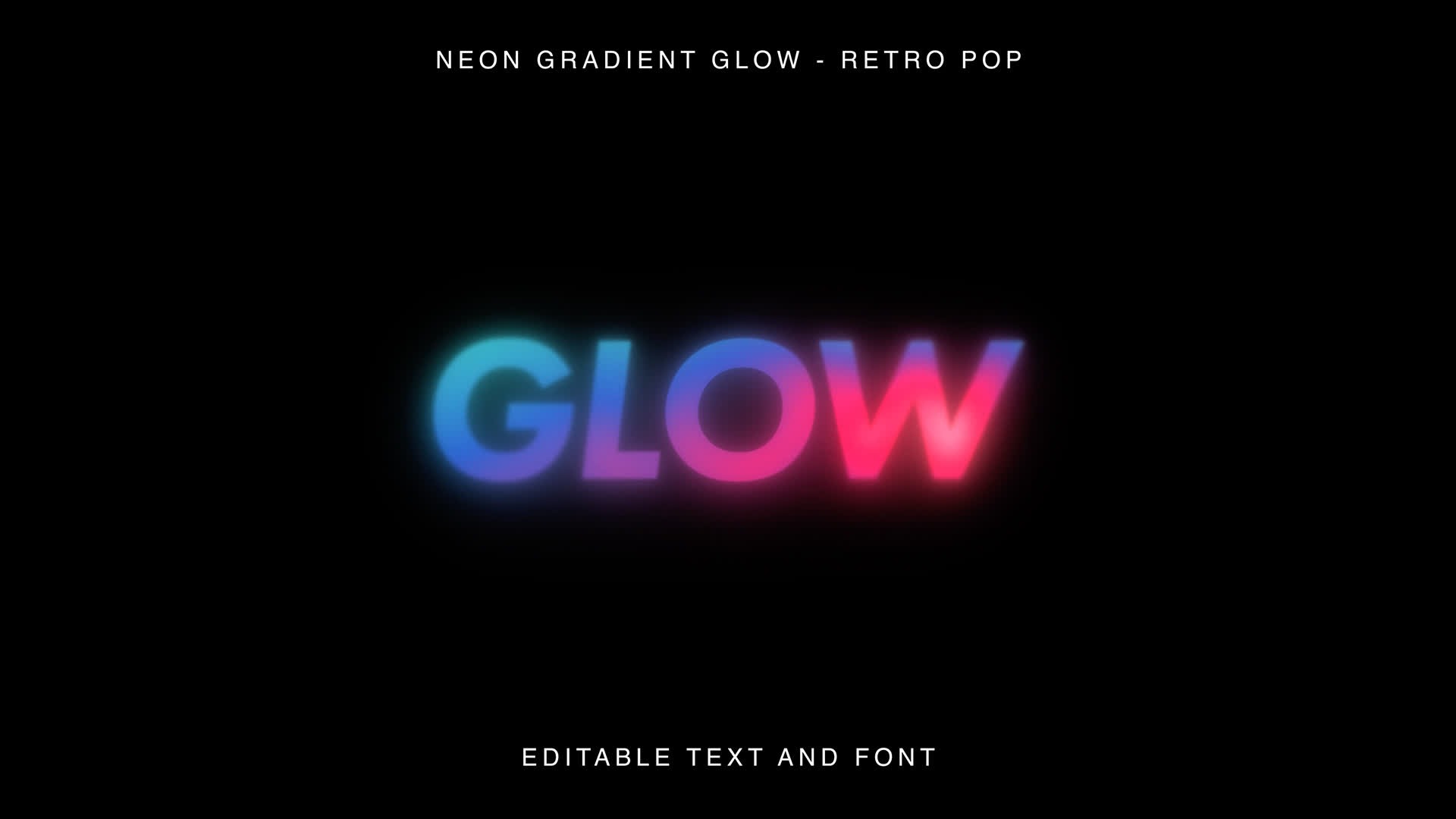 Neon Gradient Glow Text - Retro Pop